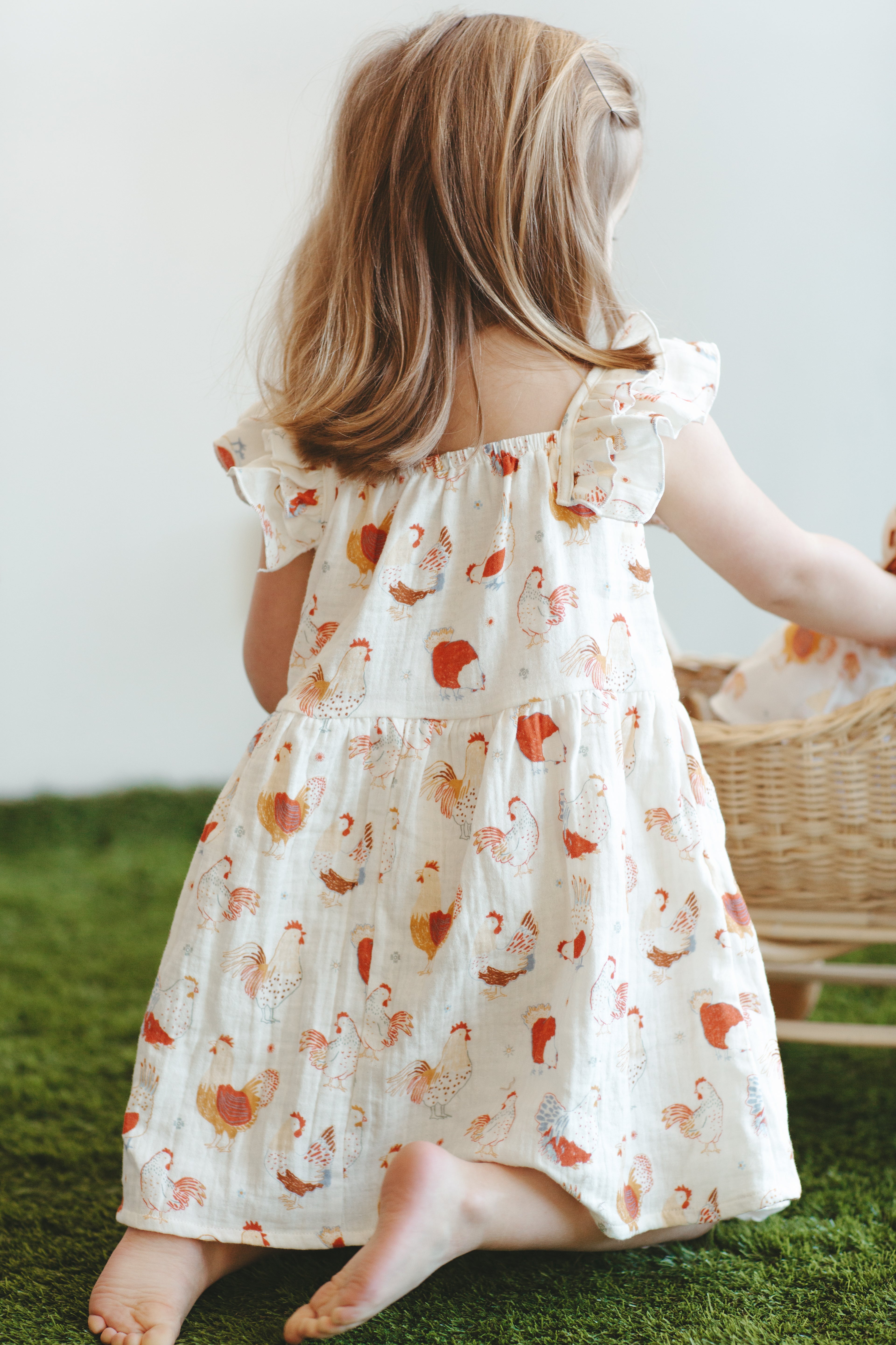 Muslin Flutter Strap Dress - Feathered Friends
