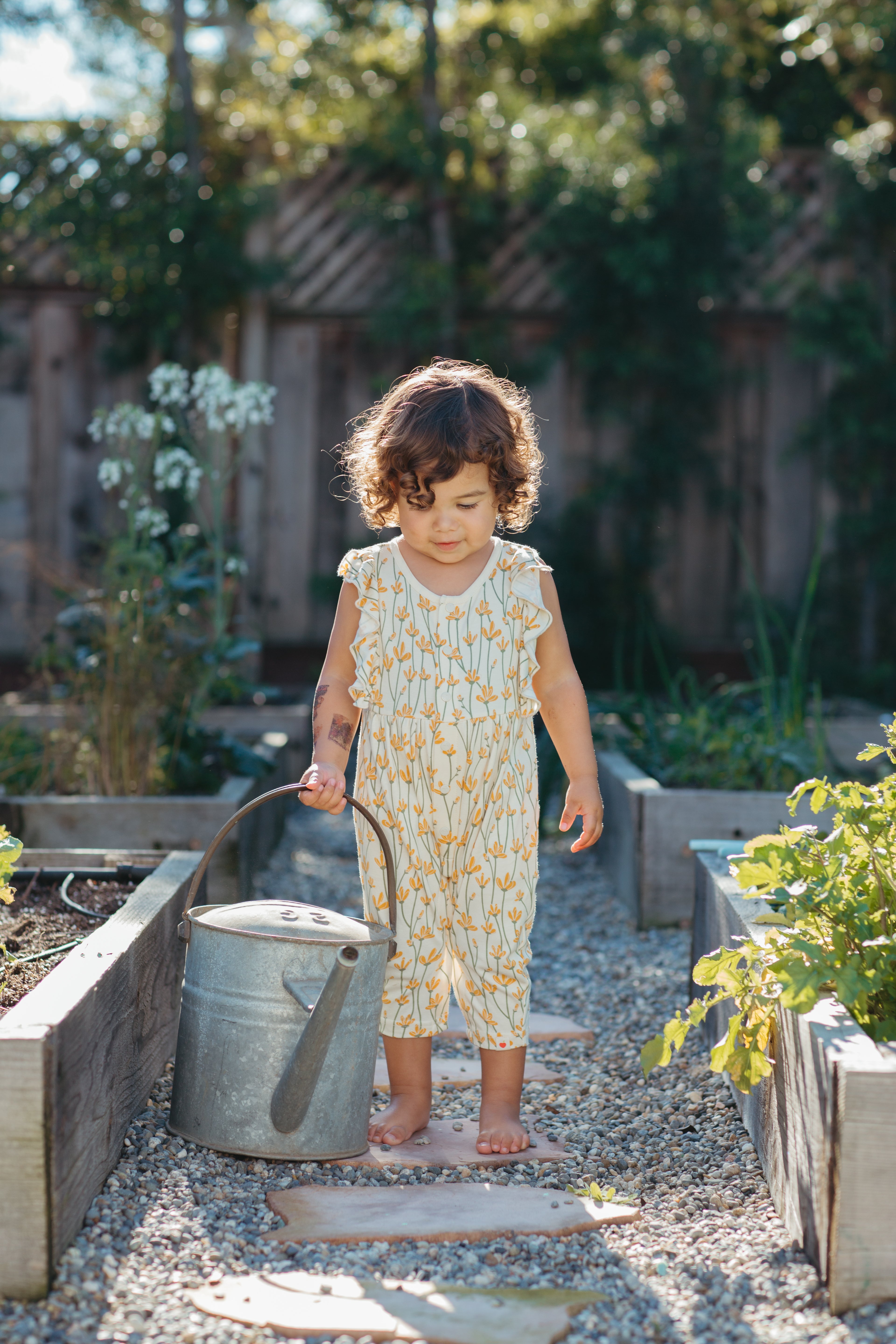Bamboo Blend Ruffle Snap Romper - Daisy Chain
