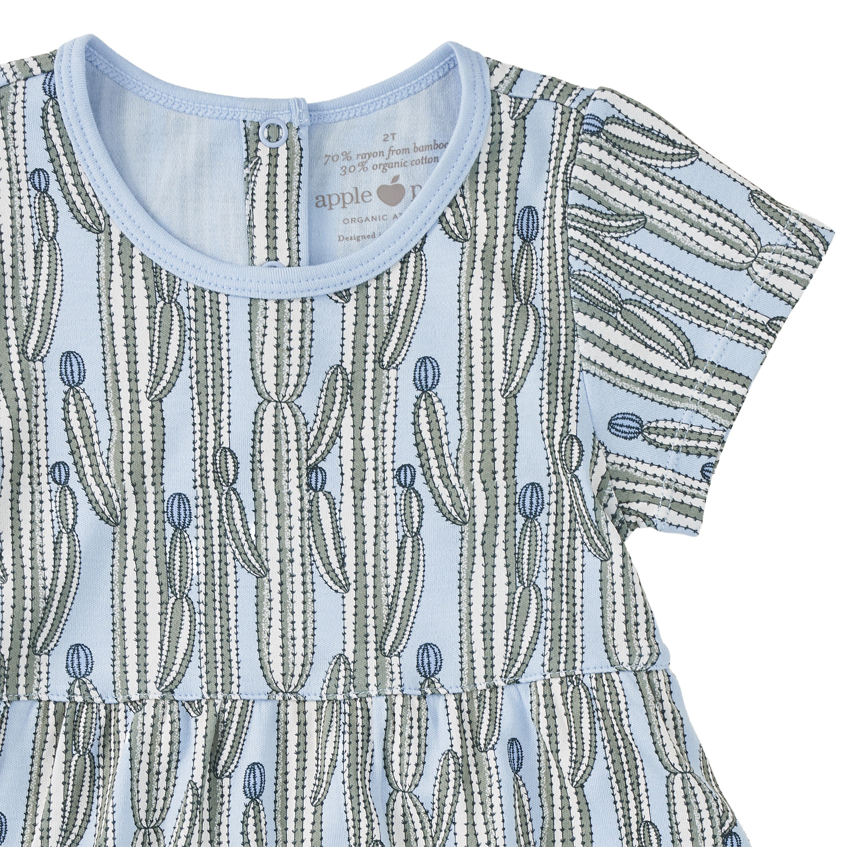 Bamboo Blend Short Sleeve Twirly Tee Dress - Blooming Saguaro