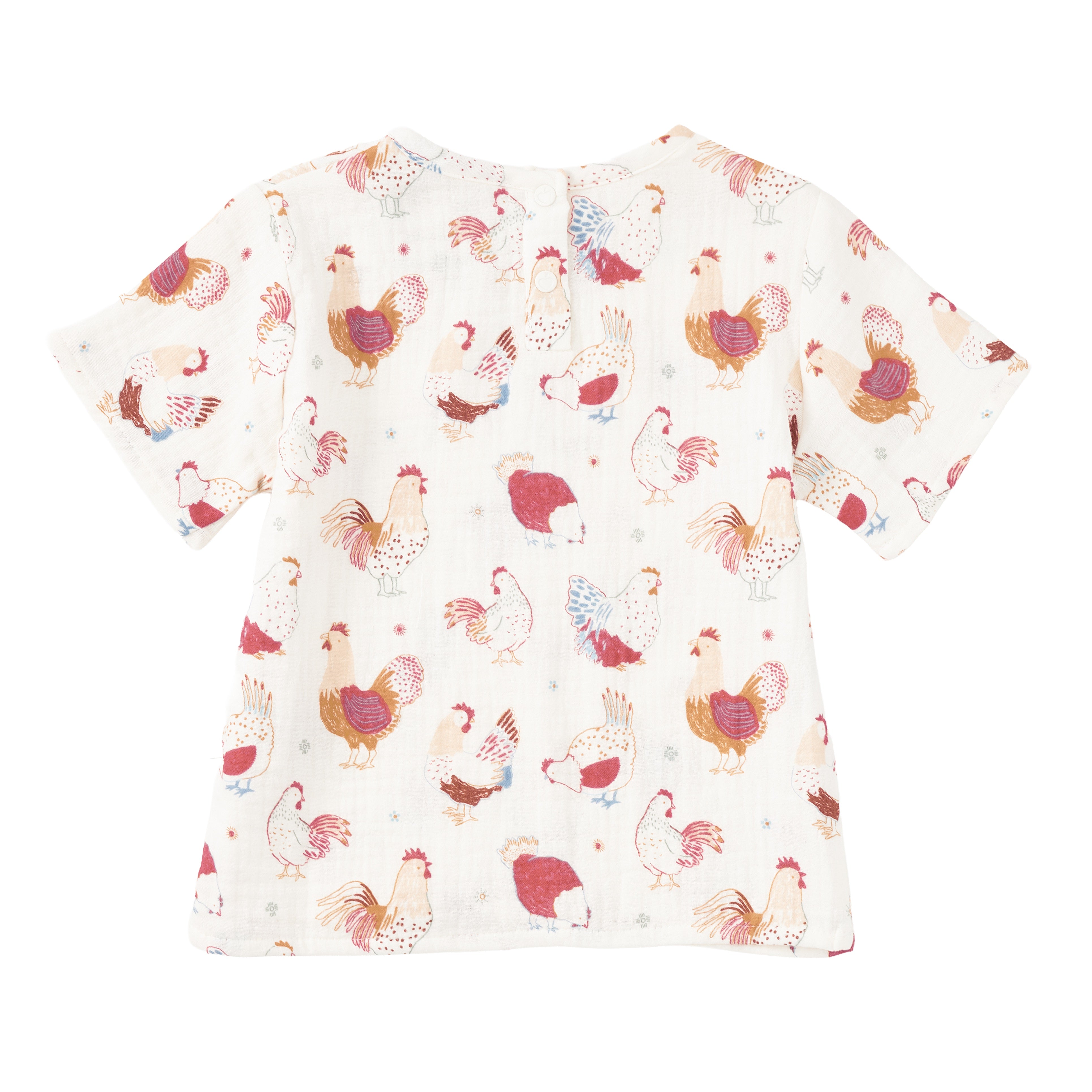 Muslin Short Sleeve Boxy Fit Top - Feathered Friends