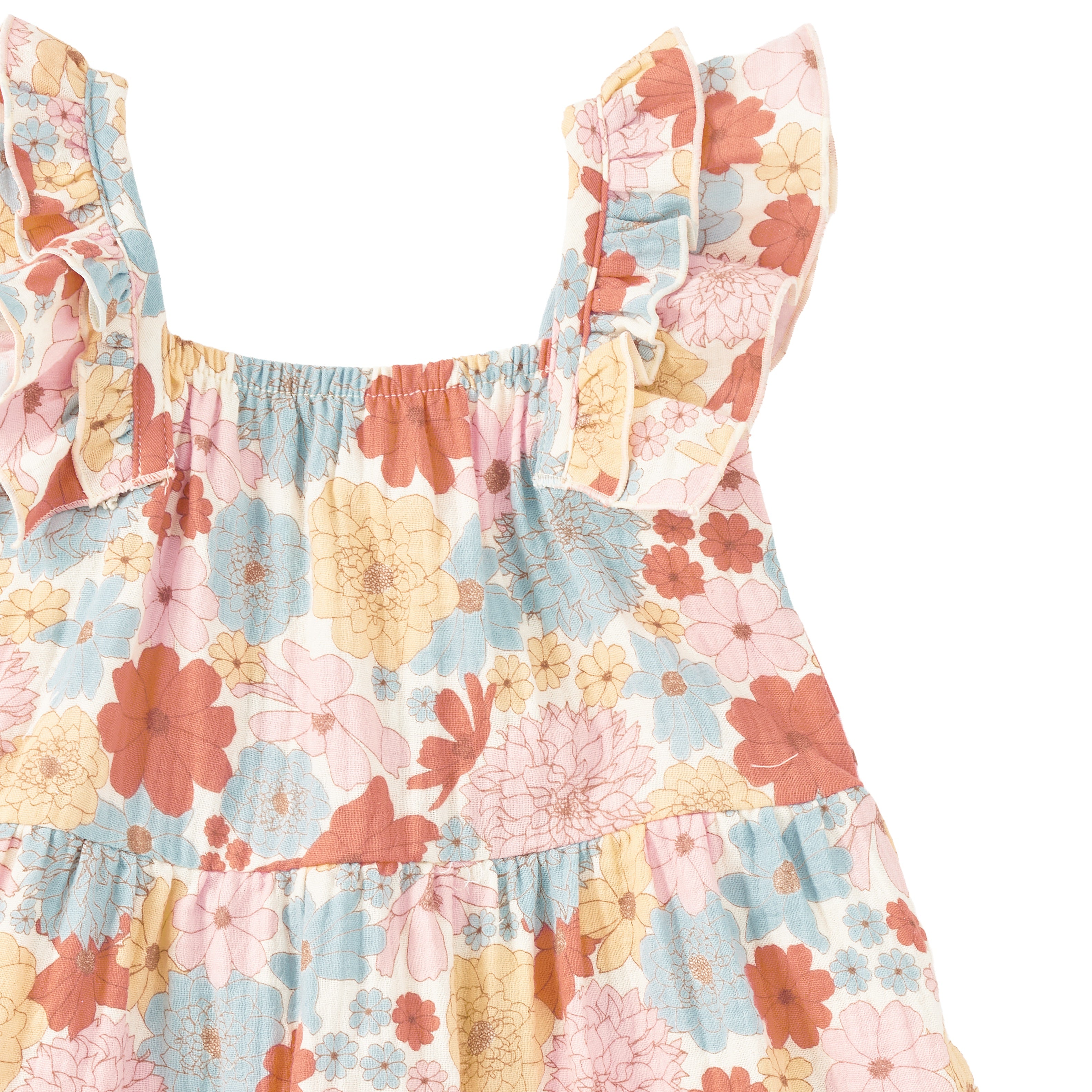 Muslin Flutter Strap Dress - Wildflower Picnic