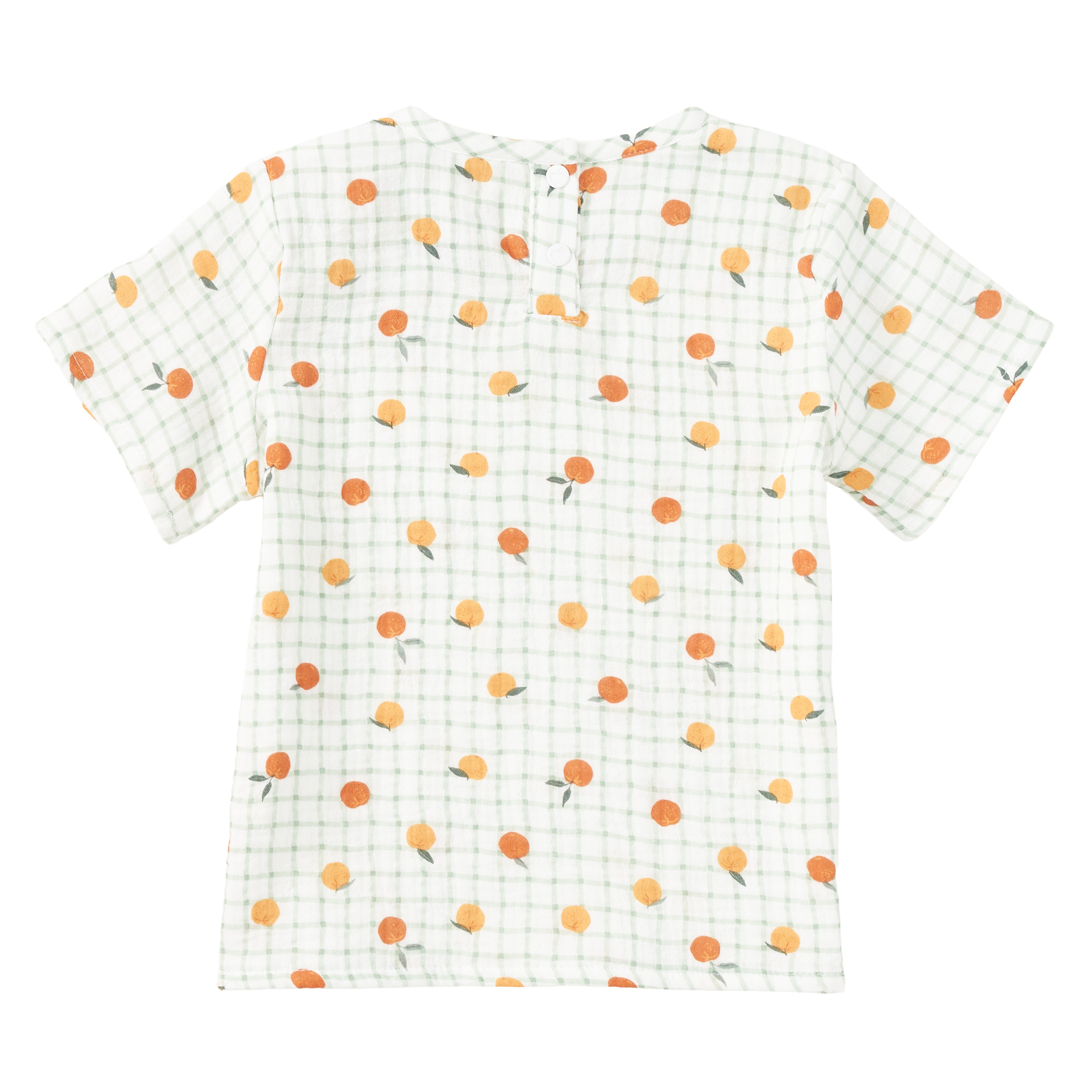 Muslin Short Sleeve Boxy Fit Top - Gingham Grove