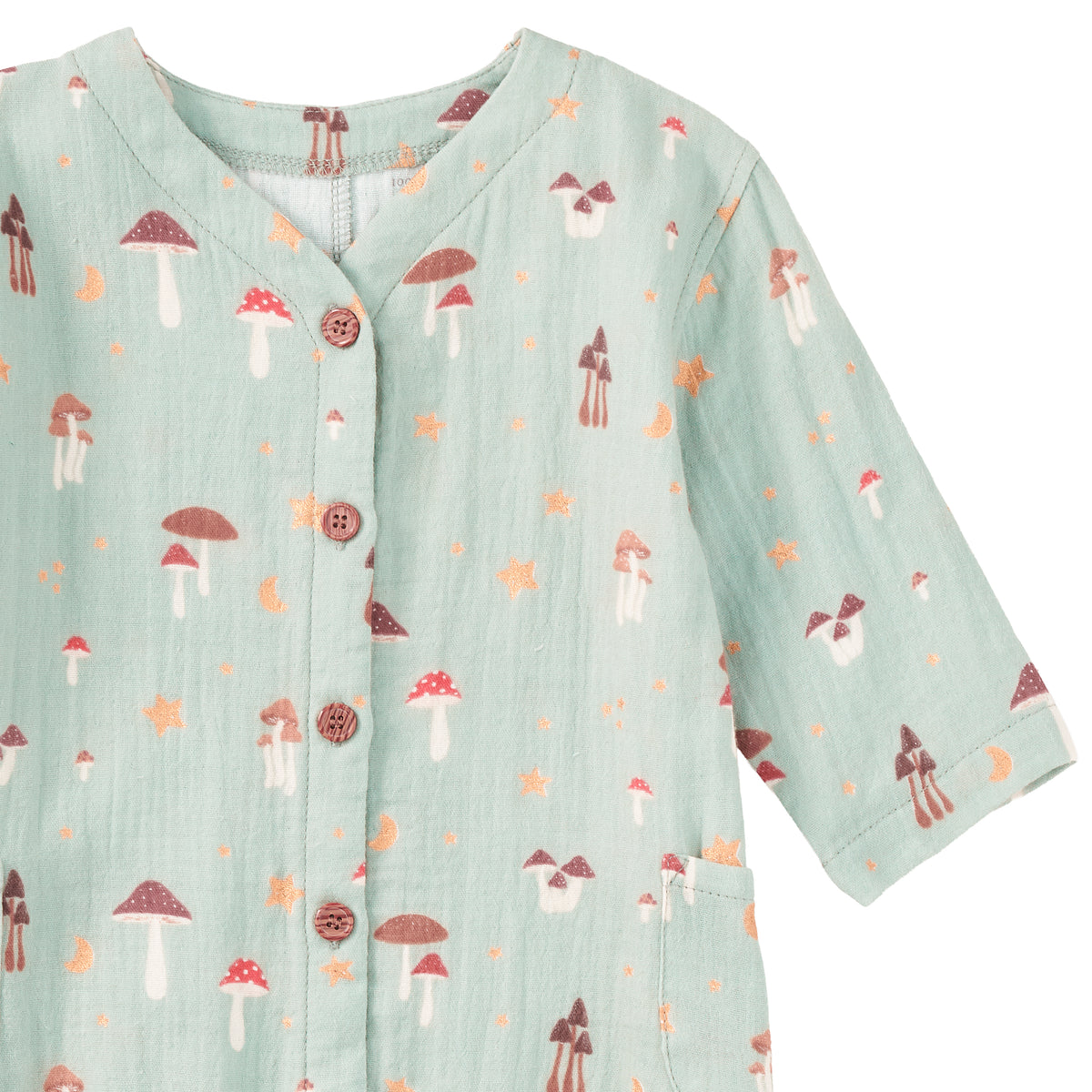 Muslin Patch Pocket Romper - Dreamcap Forest