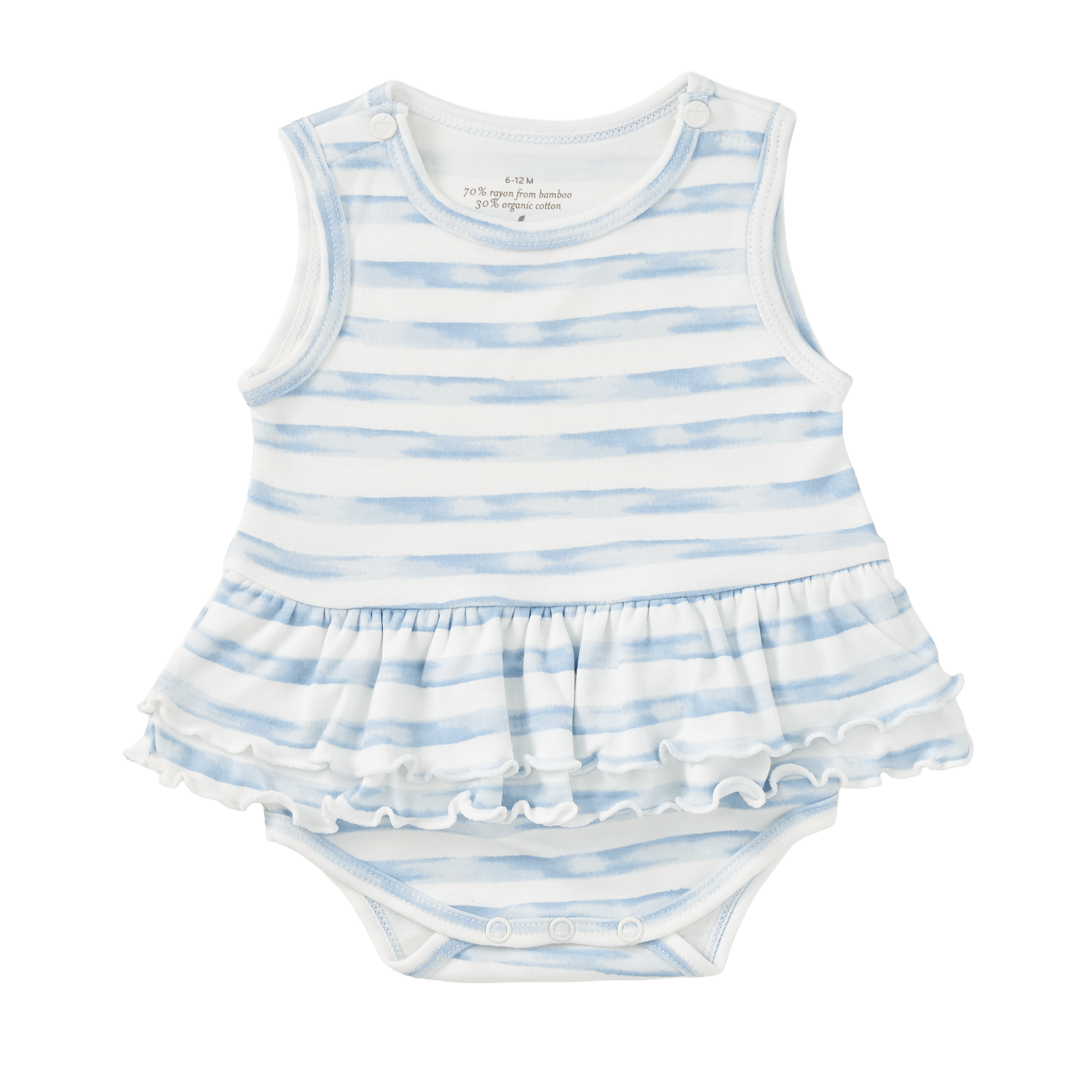 Bamboo Blend Skirted Romper - Breezy Bay Stripe