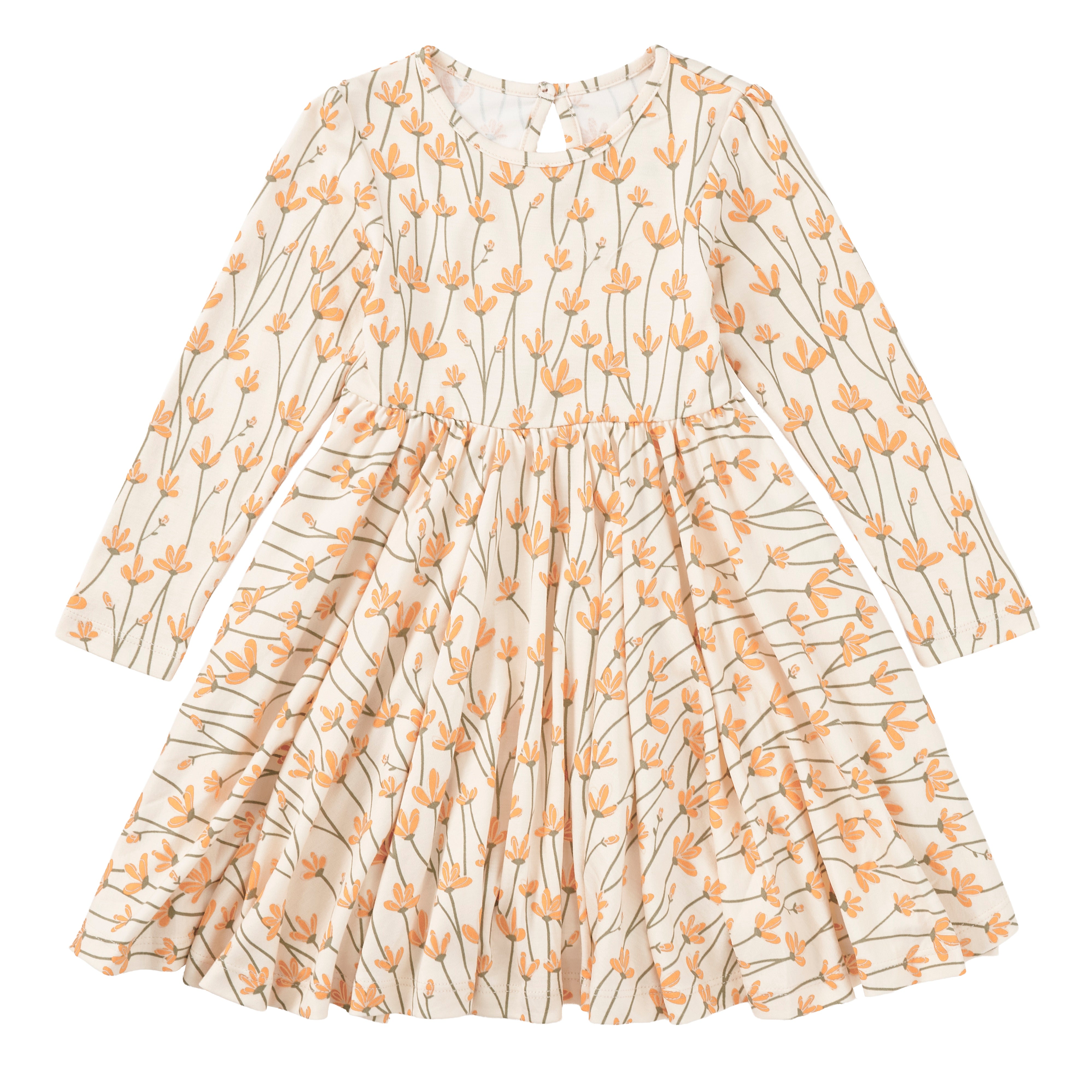 Bamboo Blend Long Sleeve Twirly Tee Dress - Daisy Chain