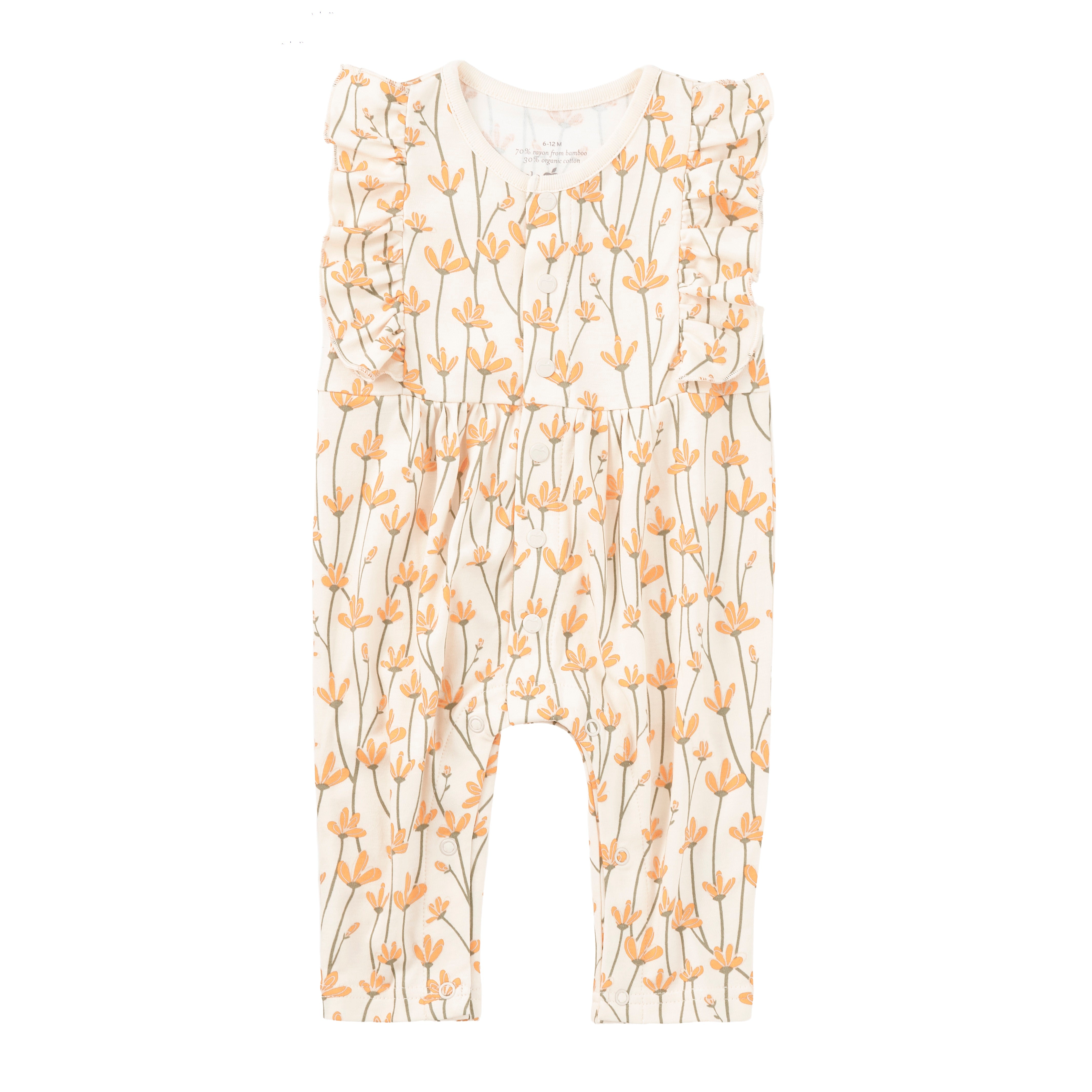 Bamboo Blend Ruffle Snap Romper - Daisy Chain