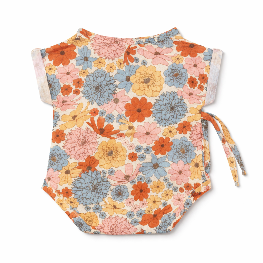 Muslin Kimono Onesie Romper - Wildflower Picnic