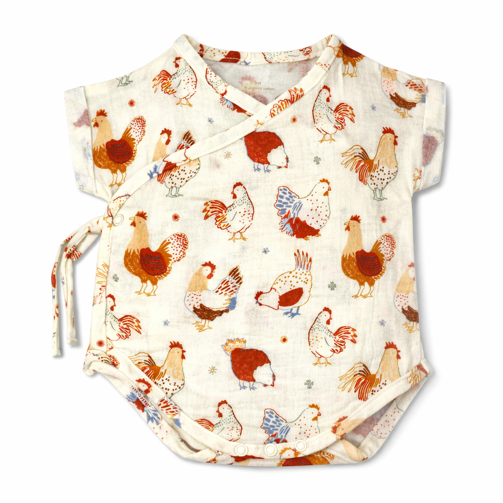 Muslin Kimono Onesie Romper - Feathered Friends
