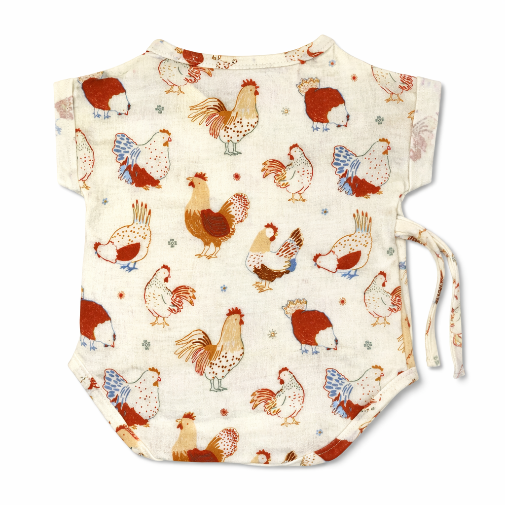 Muslin Kimono Onesie Romper - Feathered Friends