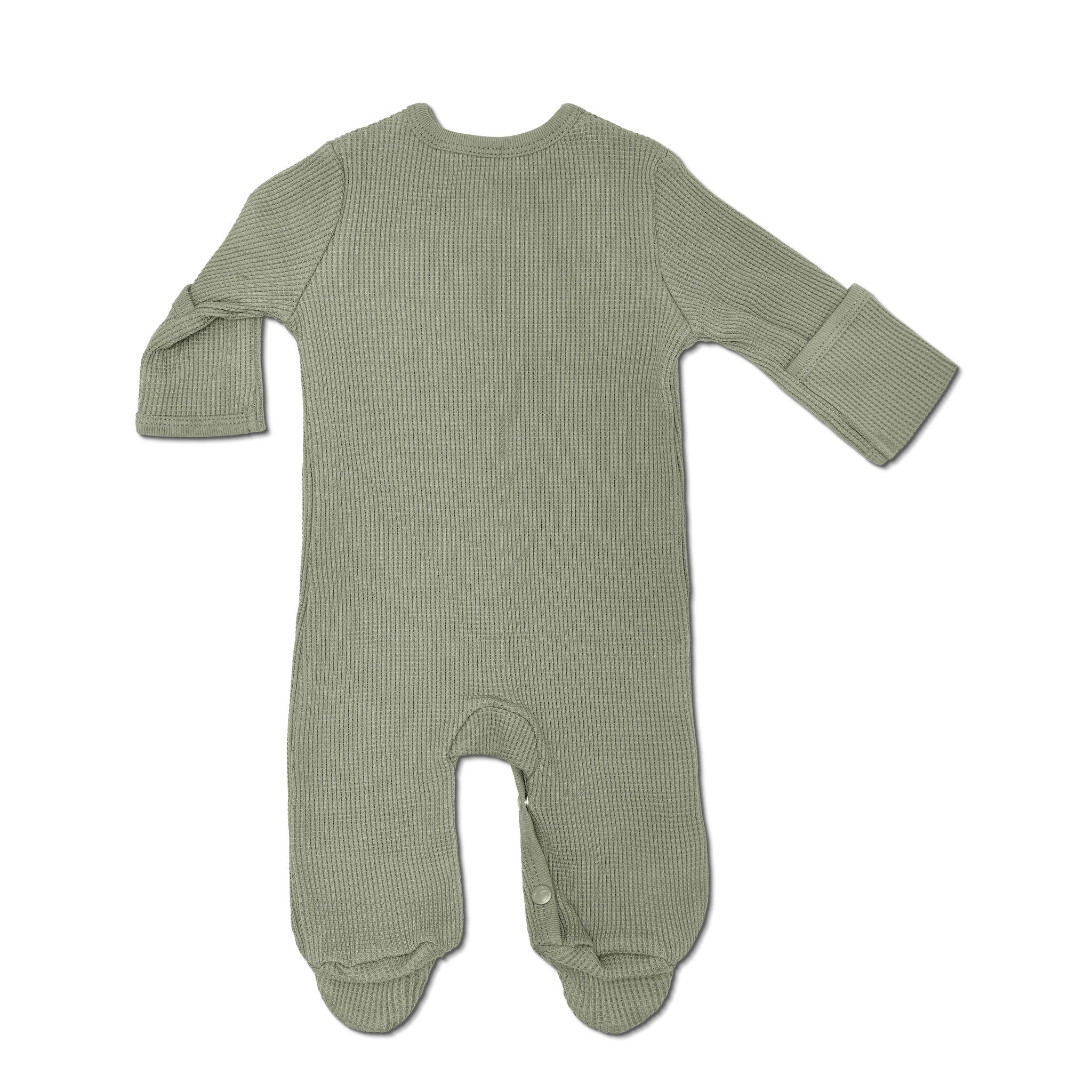 Waffle Footie - Olive Green