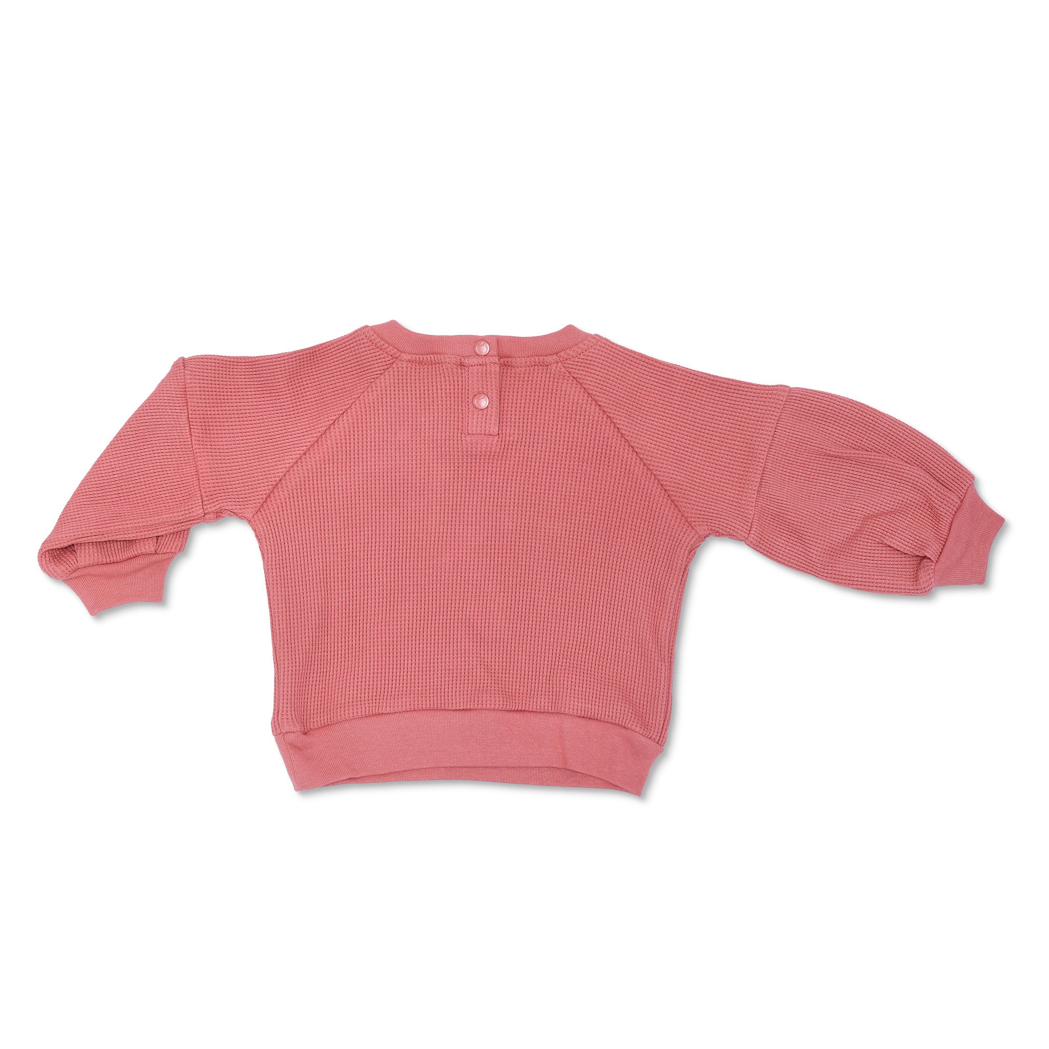 Waffle Balloon Sleeve Sweatshirt - Terra Cotta