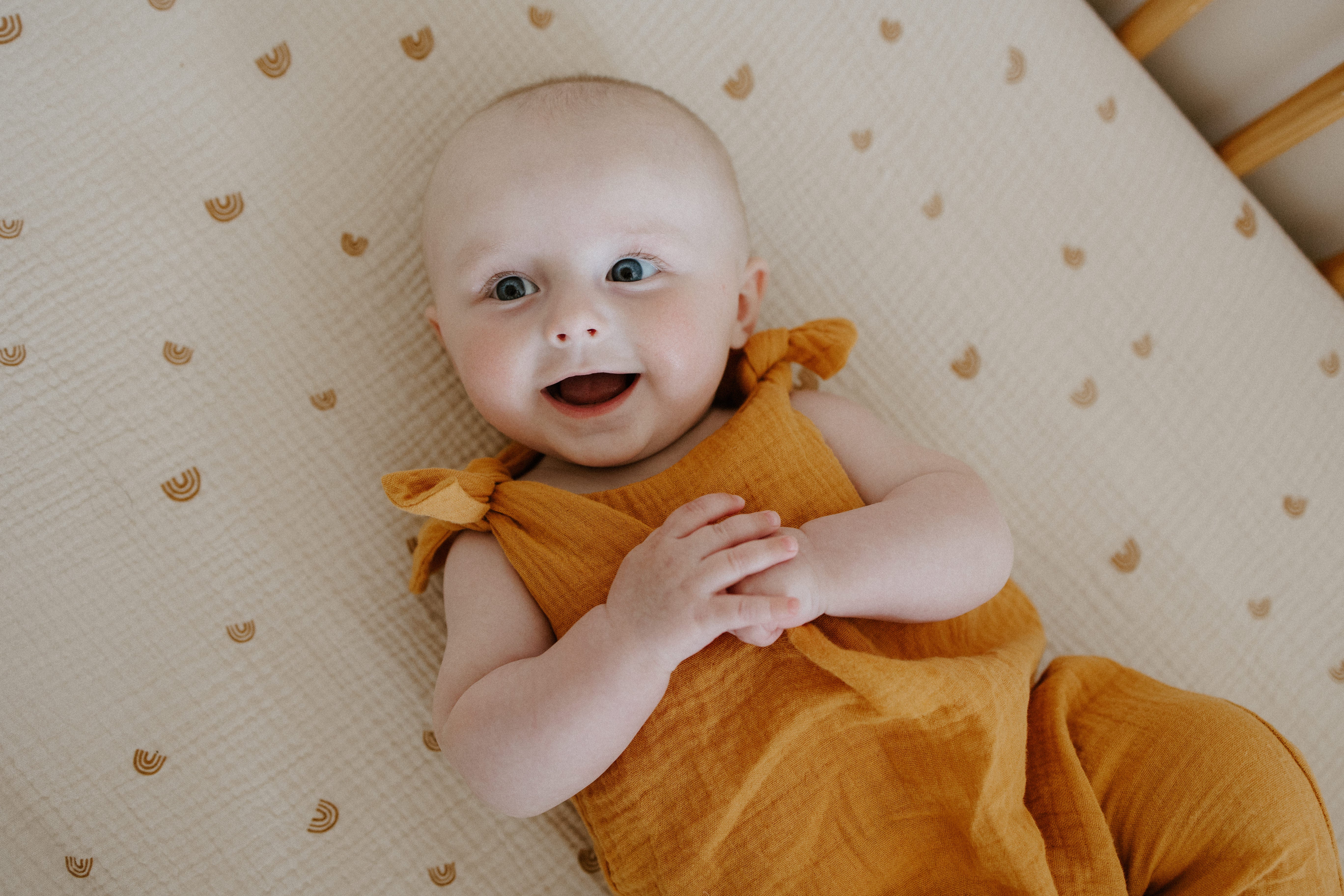 Muslin Knot Tie Overalls - Mustard