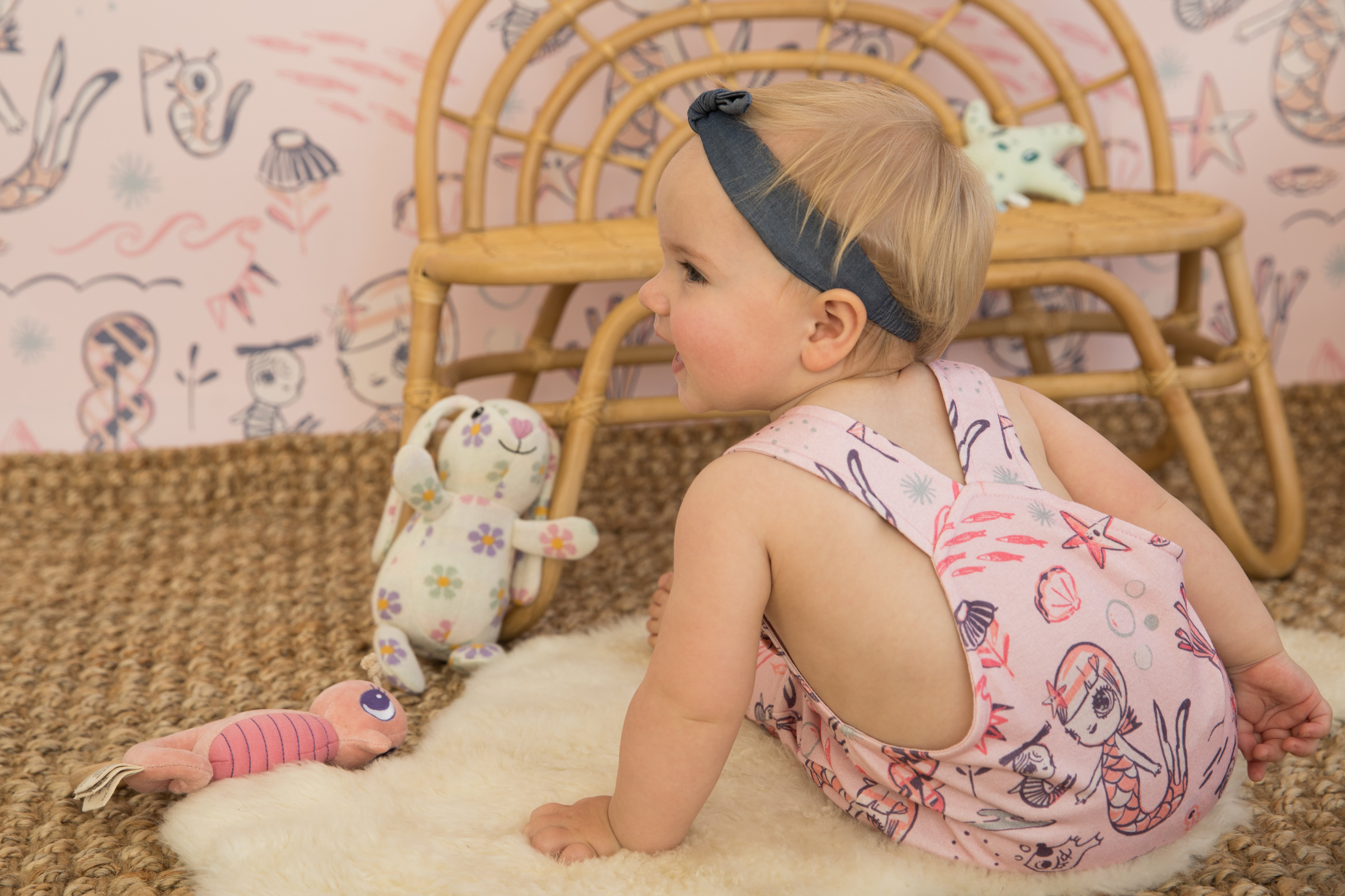 Knit Patterned Bunny Plush - Daisy