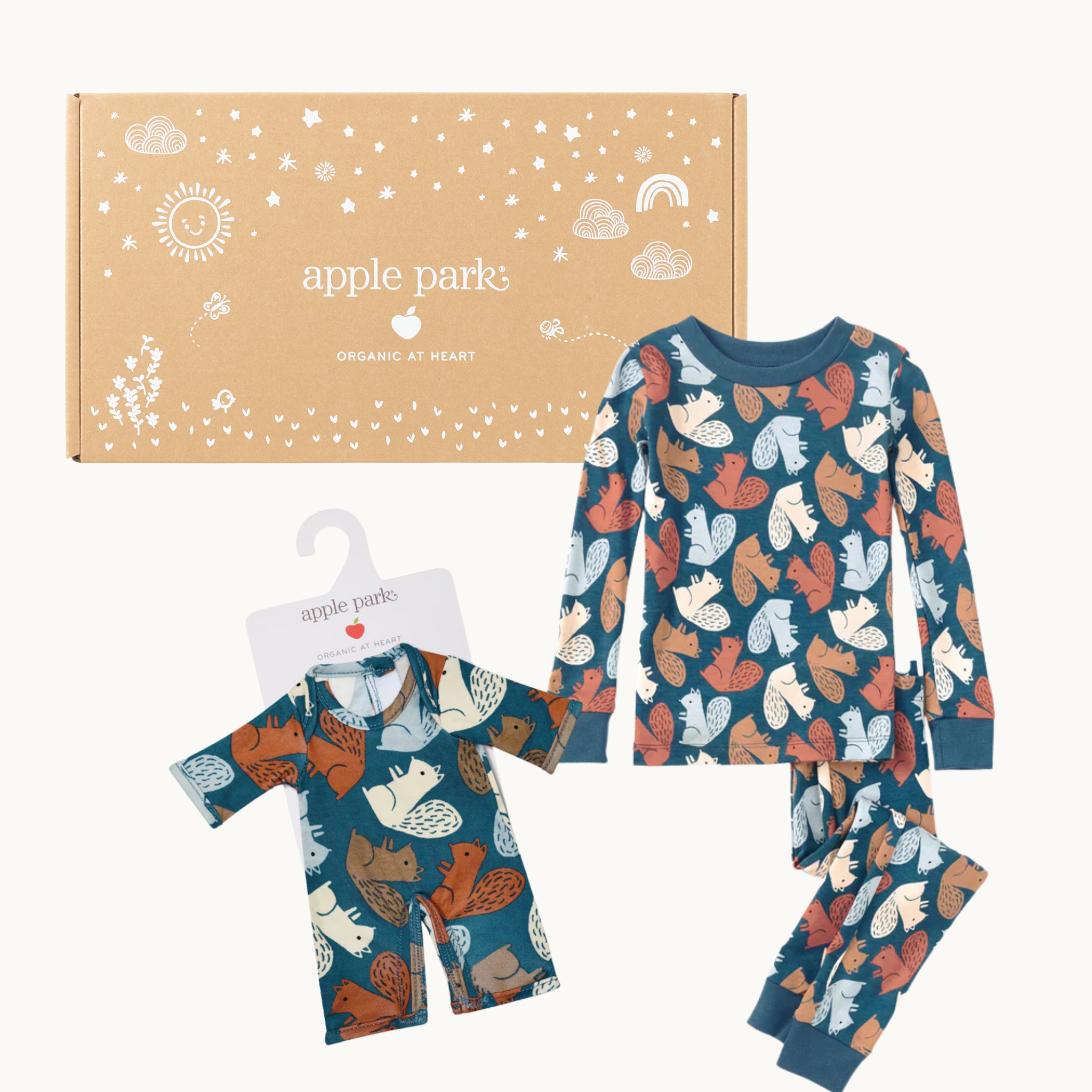 Bamboo Blend Squirrel Scurry PJs + Matching Doll Pajamas