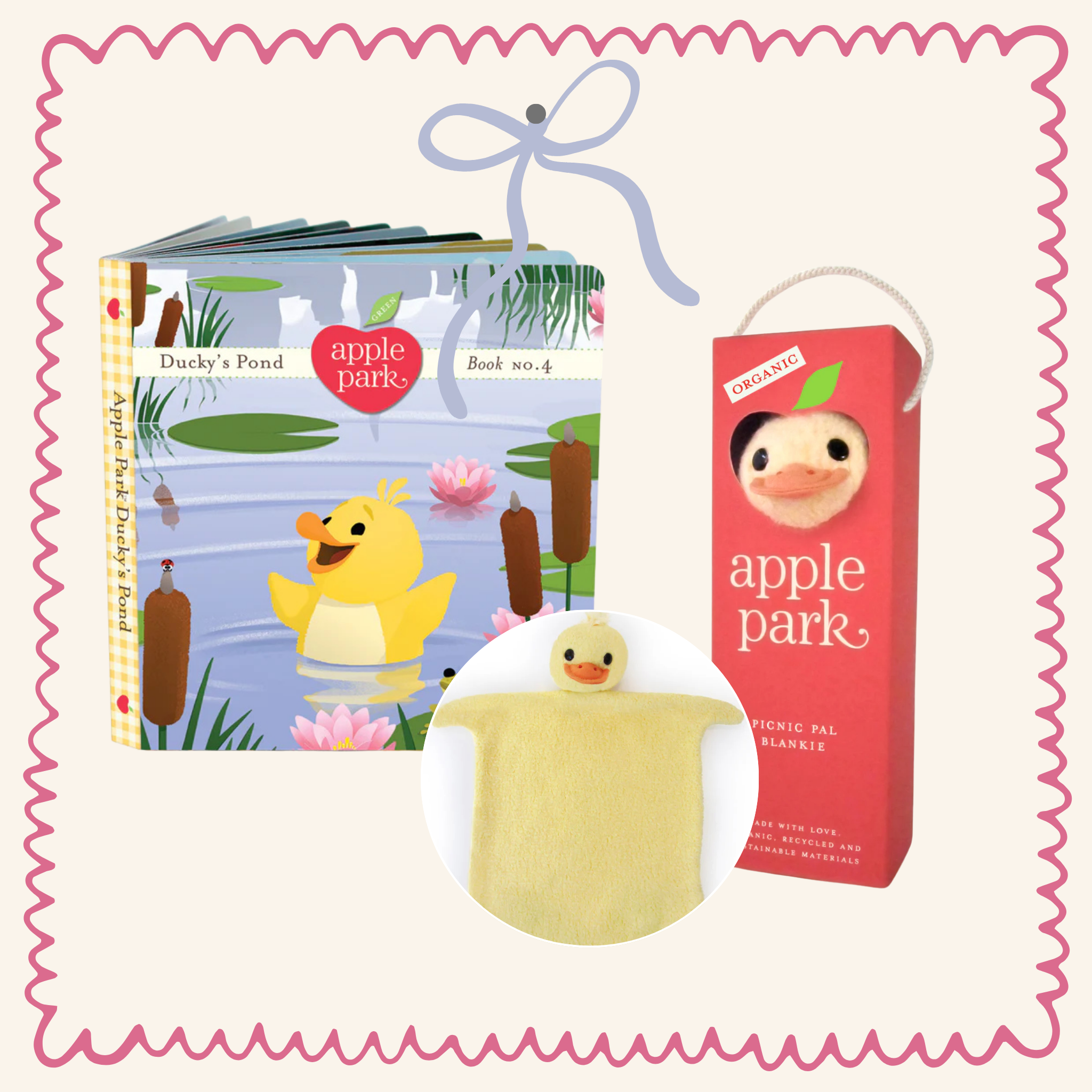 Organic Sherpa Ducky Blankie & Book Set