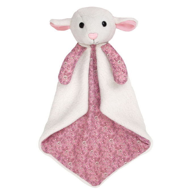 Organic Lamb Baby Gift Set – Patterned Blankie & Matching Rattle