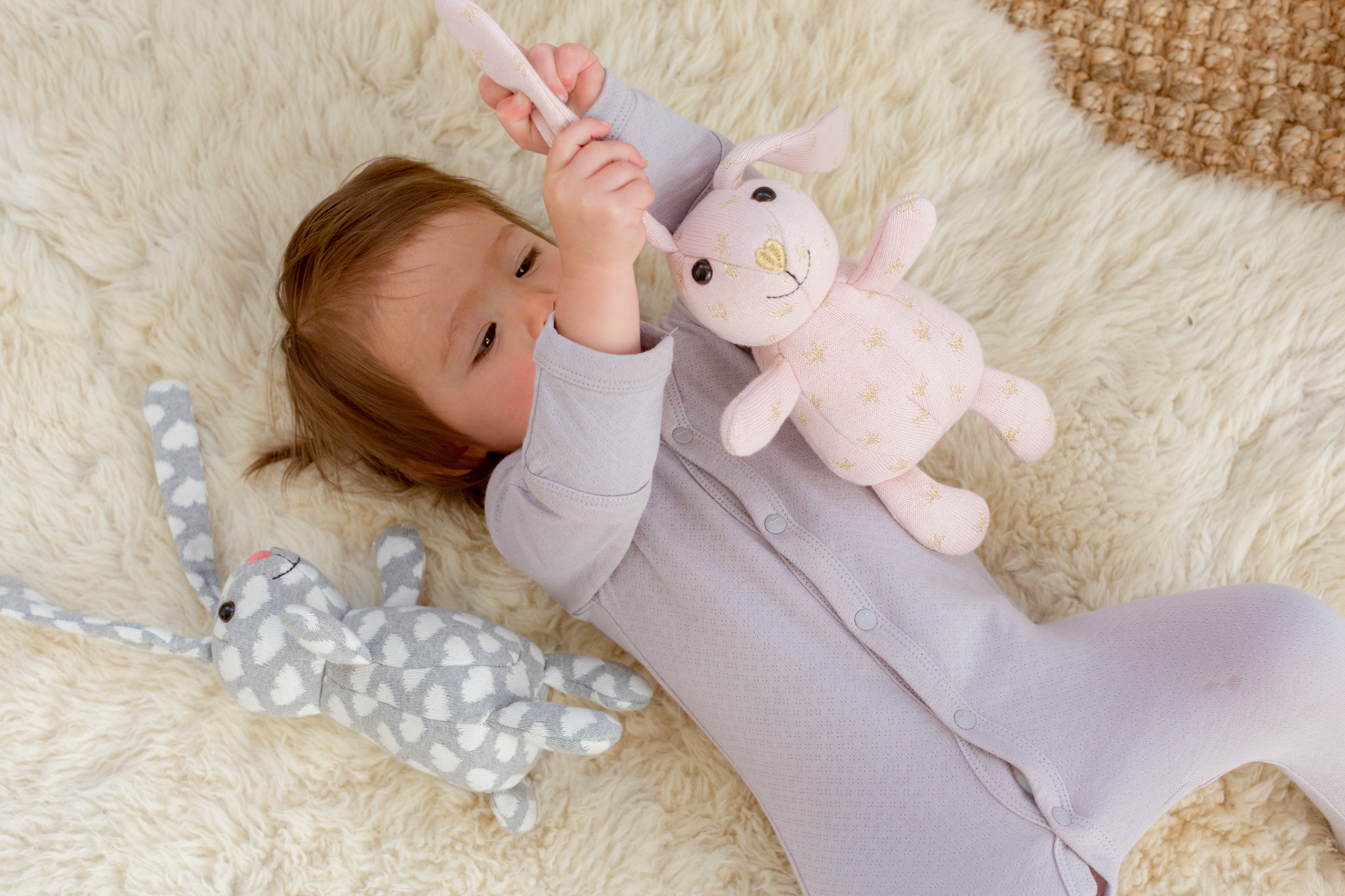 Knit Patterned Bunny Plush - Sparkle