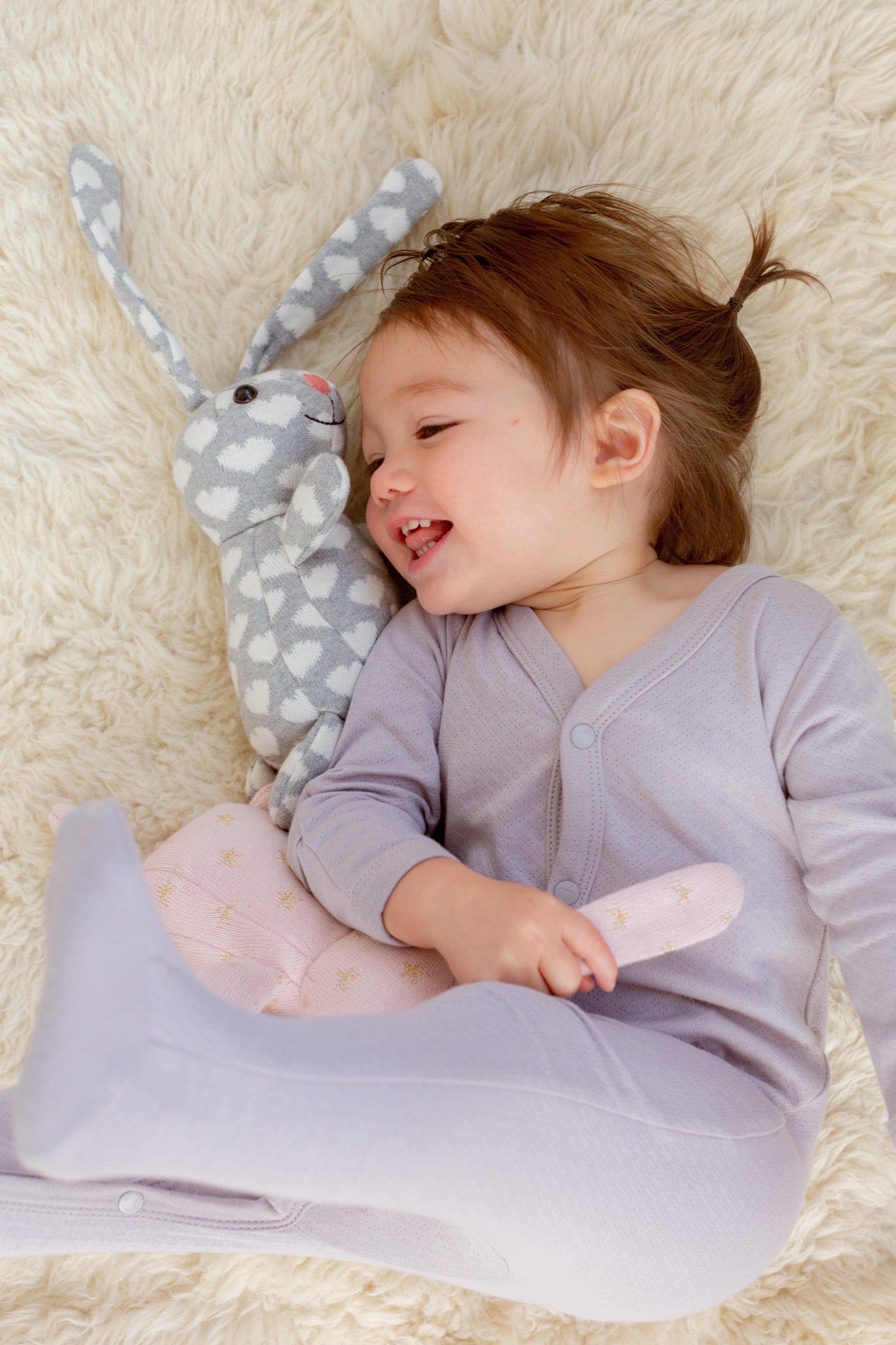 Knit Patterned Bunny Plush - Valentine