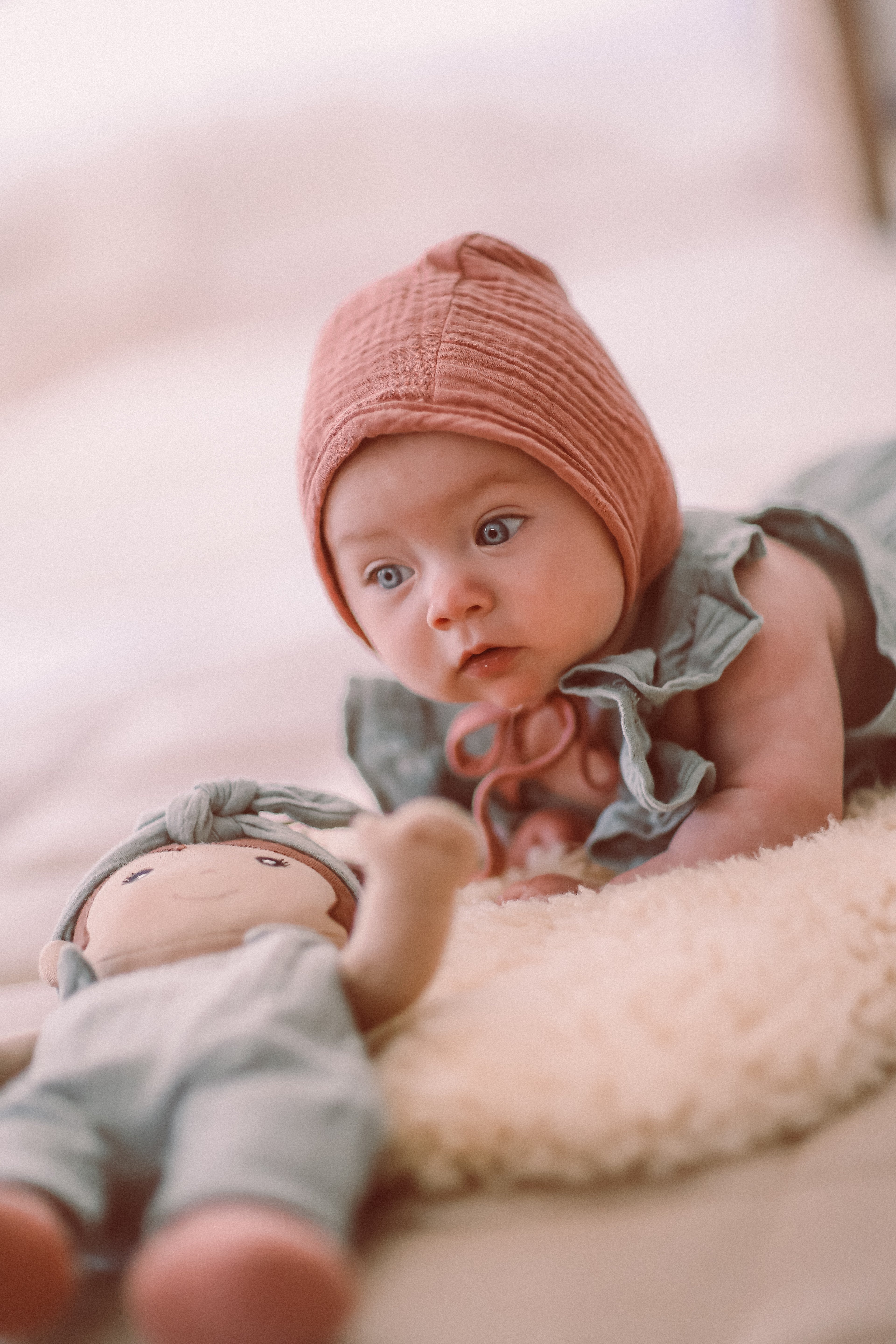 Muslin Flutter Sleeve Romper - Teal