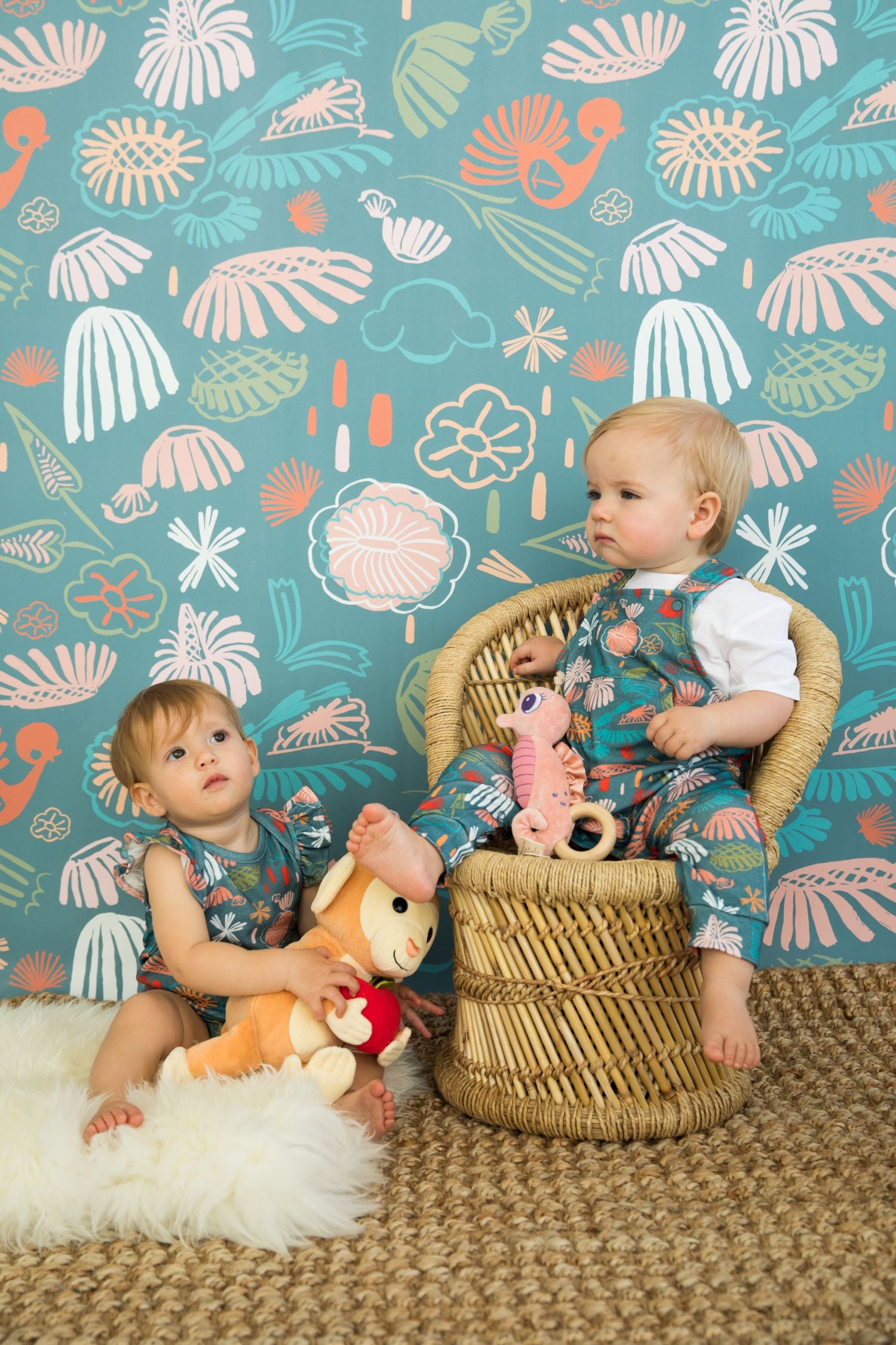 Pink Seahorse Teething Rattle