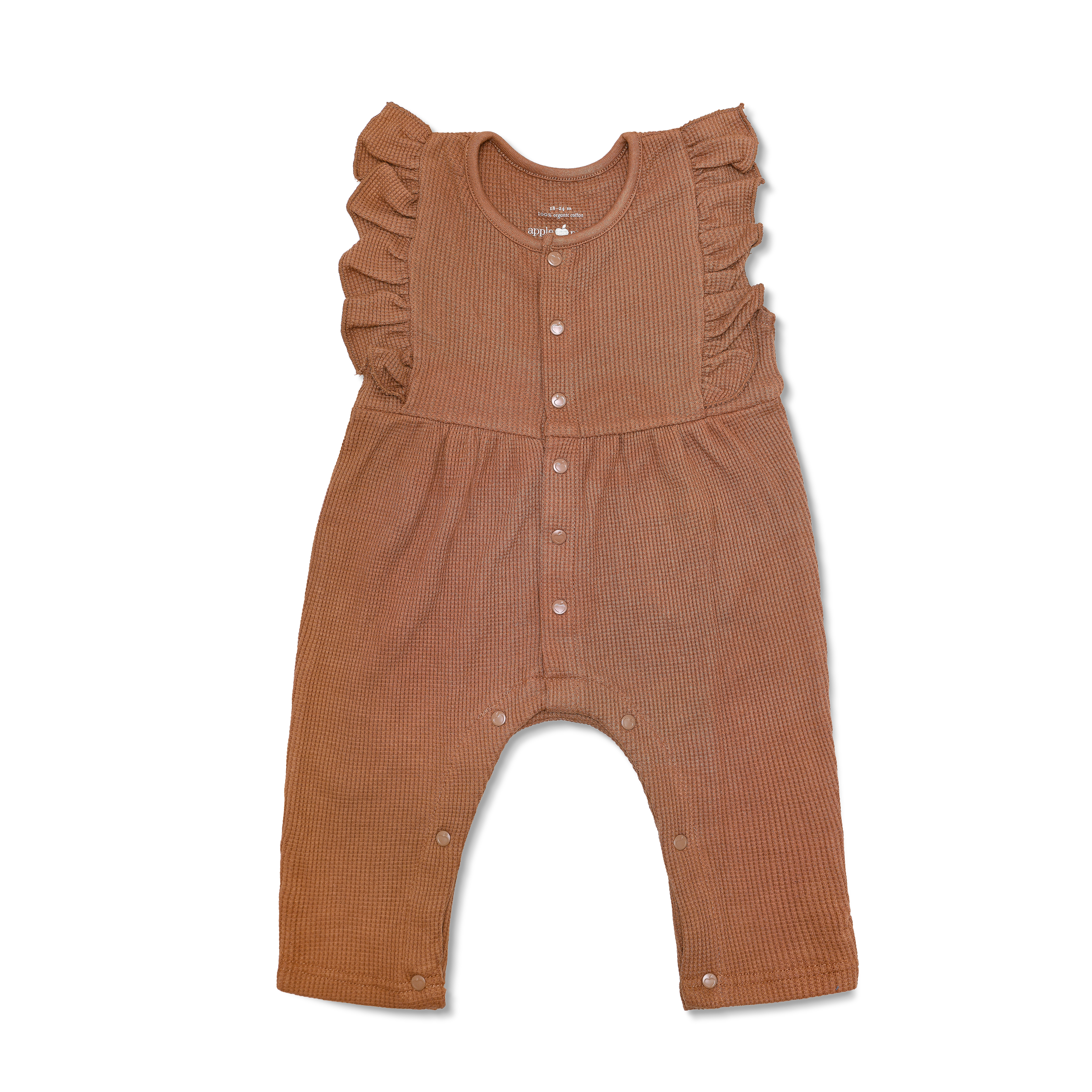 Waffle Ruffle Coverall - Caramel