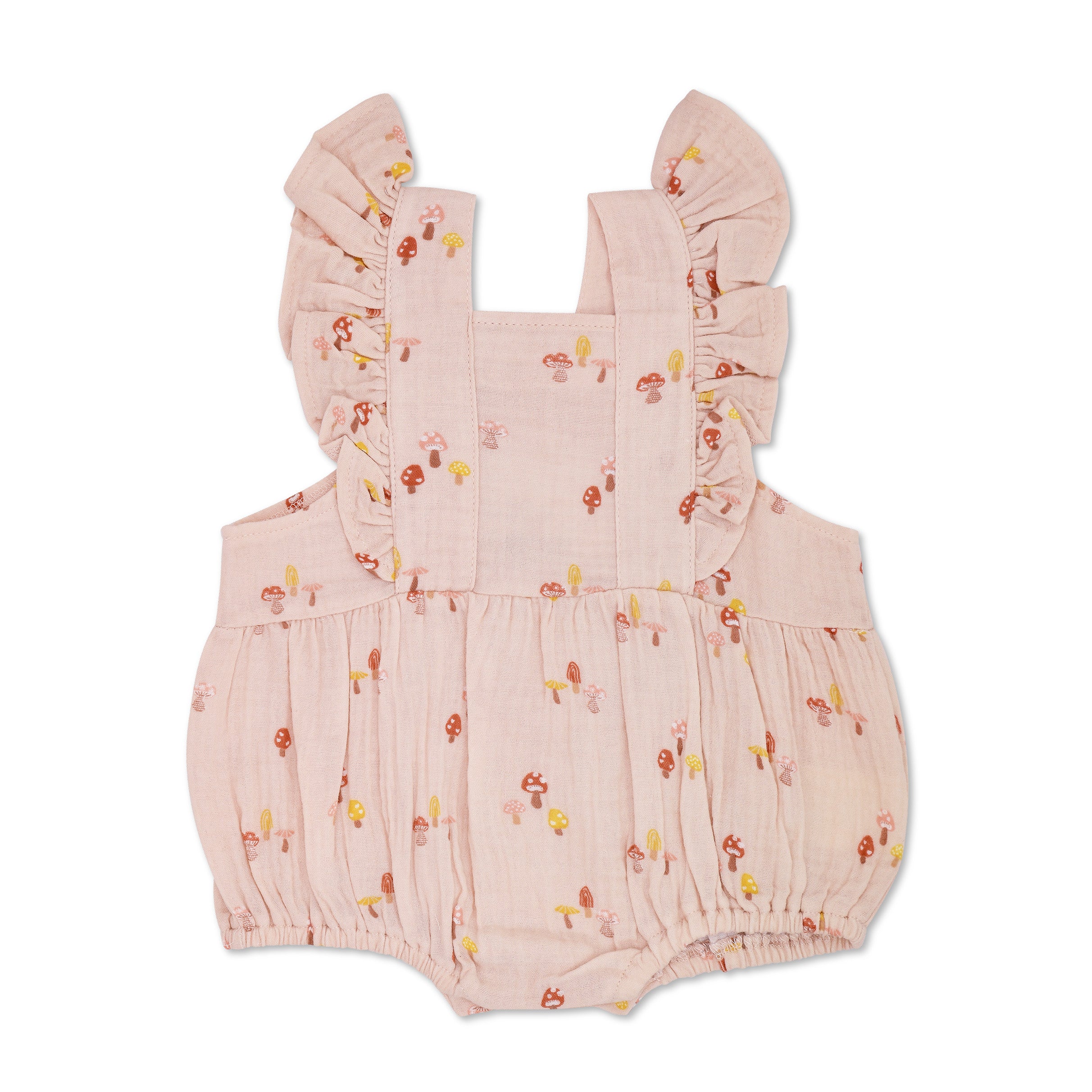 Muslin Flutter Sleeve Romper - Mini Mushroom