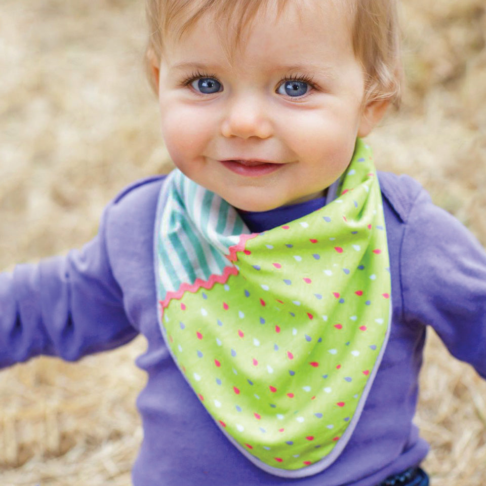 purple polka dots bandana bib