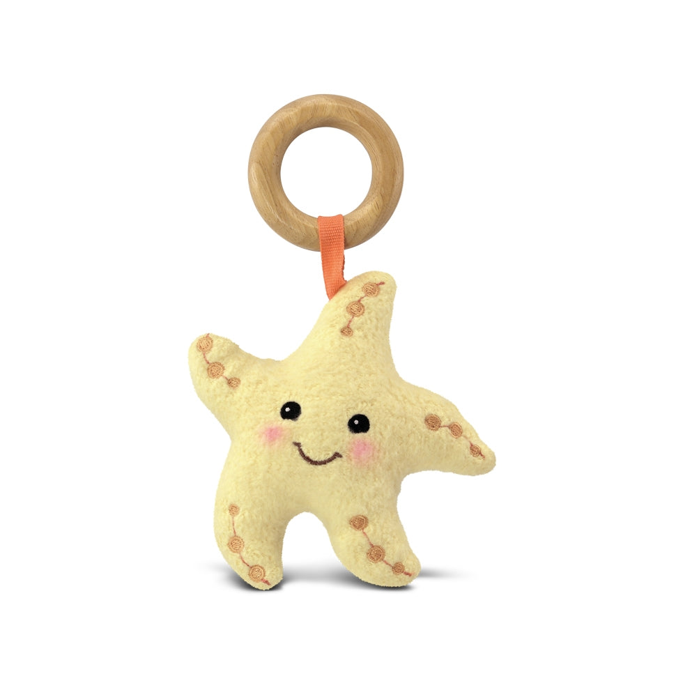 Organic Cotton Starfish Teething Rattle