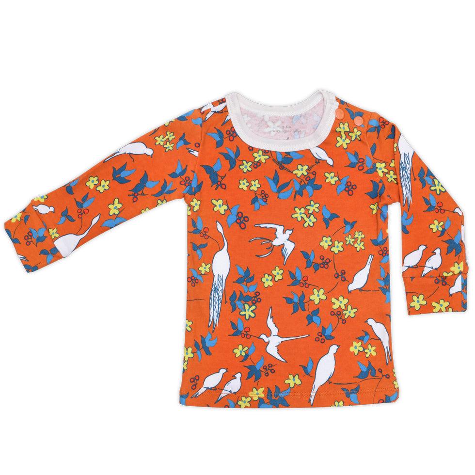 Lala Curio Long Sleeve Shirt -  Enchanted Leaves Orange