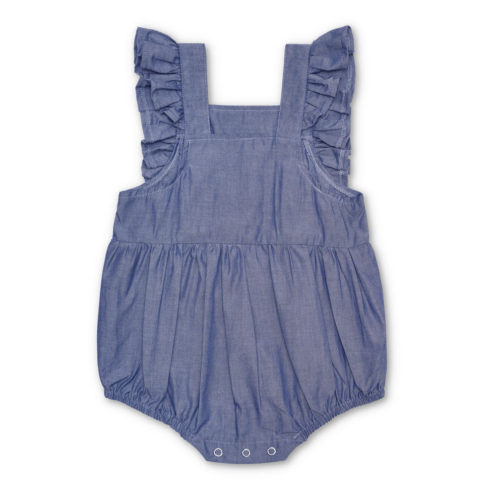 Flutter Sleeve Romper - Chambray