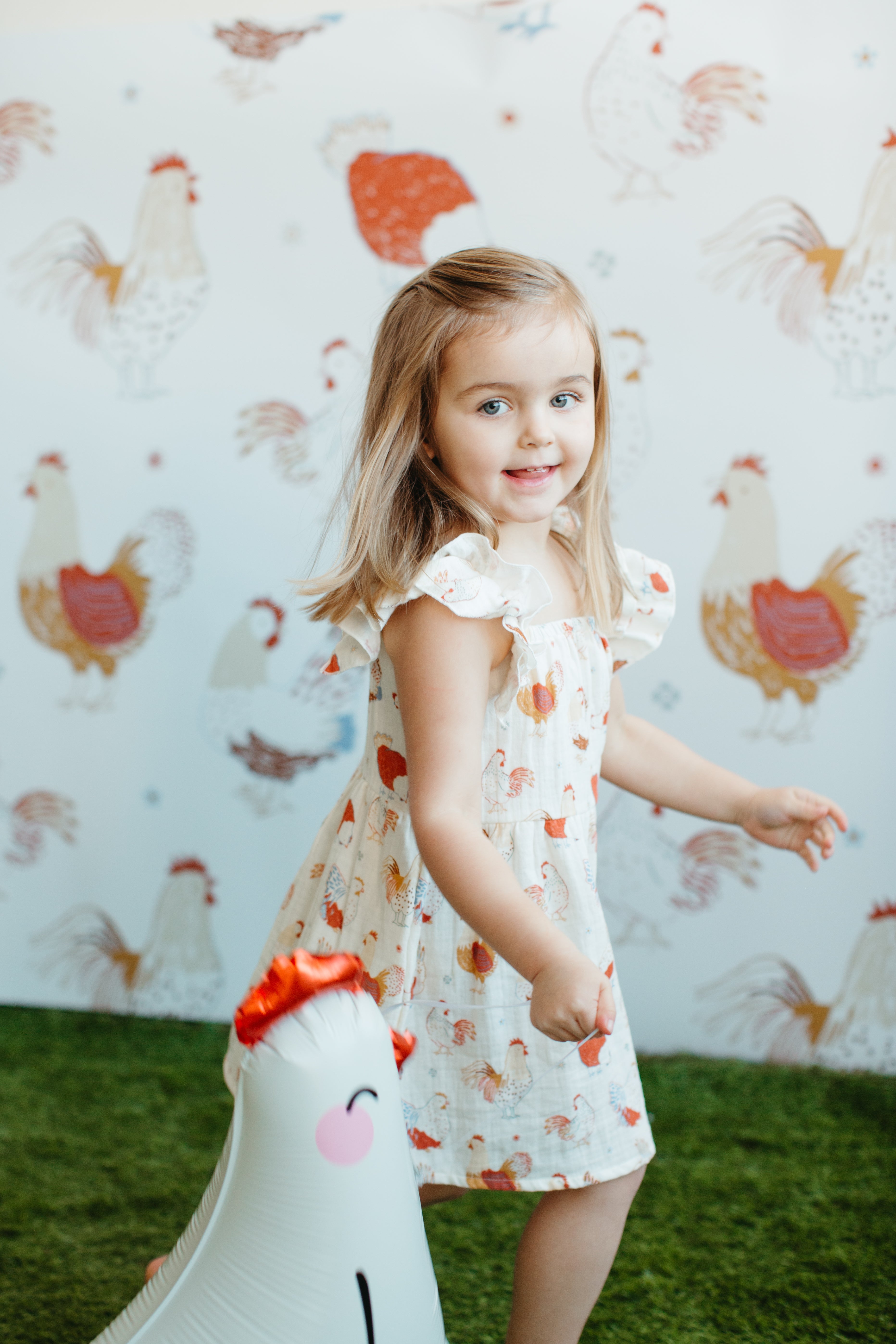 Muslin Flutter Strap Dress - Feathered Friends