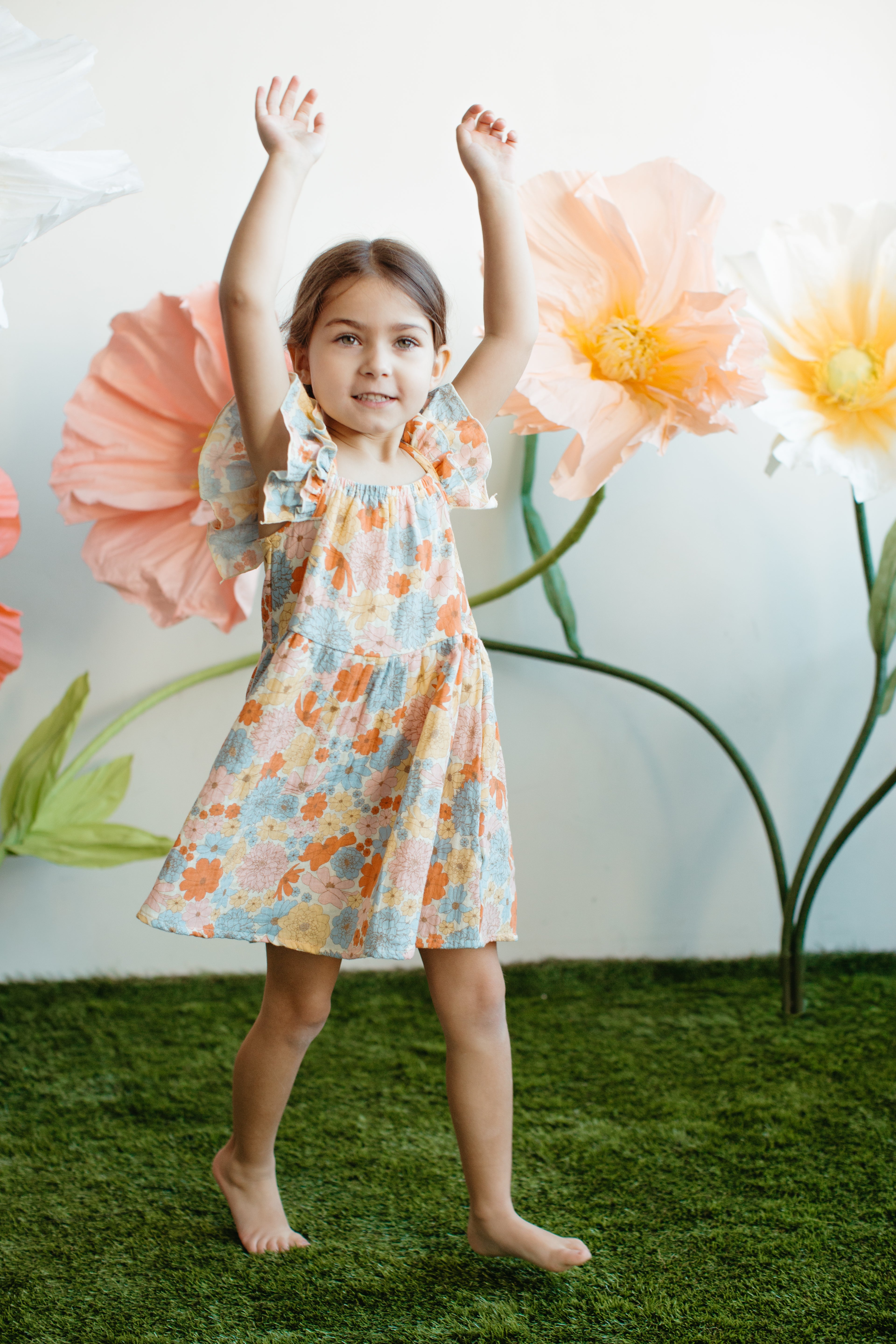 Muslin Flutter Strap Dress - Wildflower Picnic