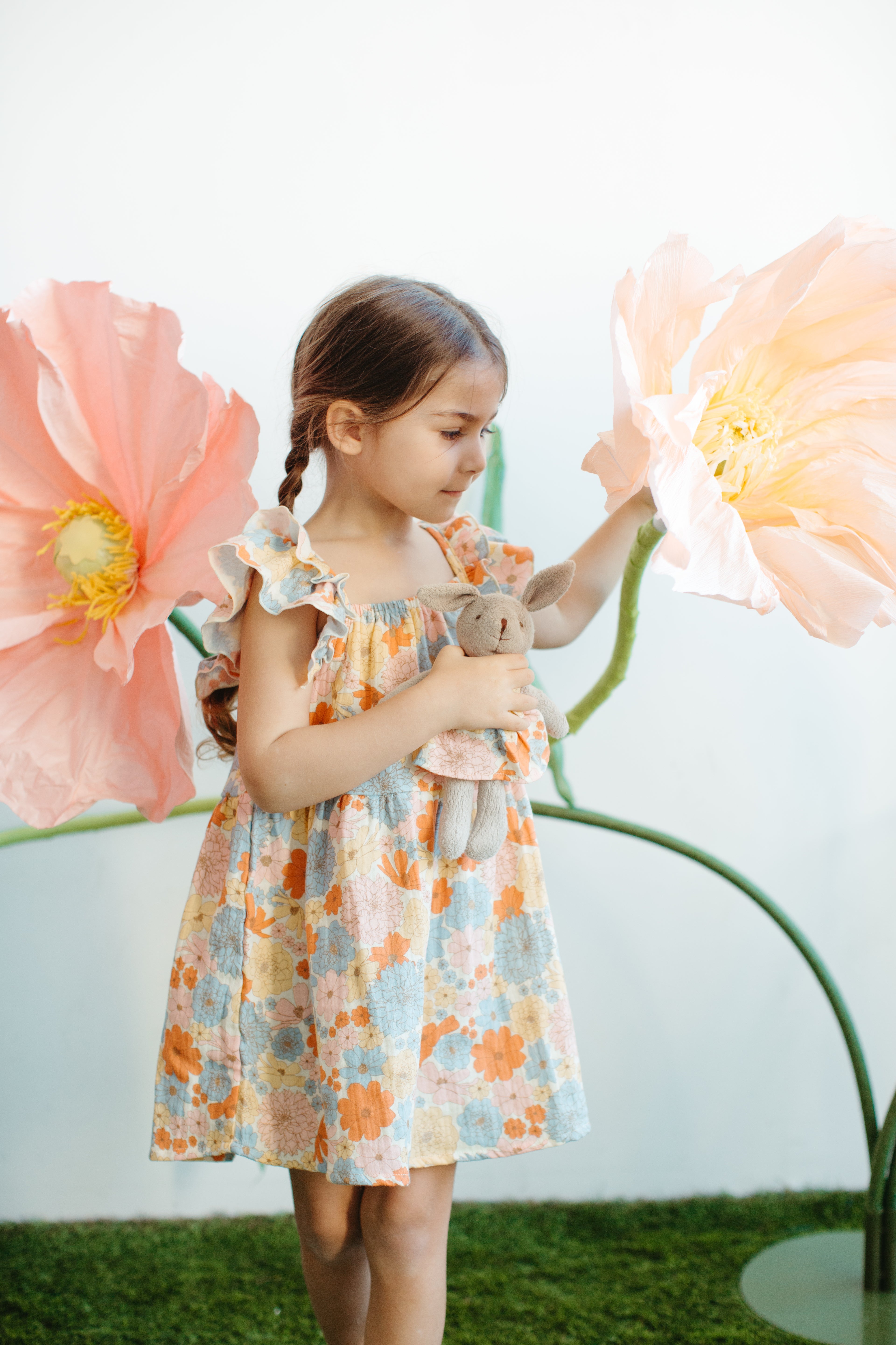 Muslin Flutter Strap Dress - Wildflower Picnic
