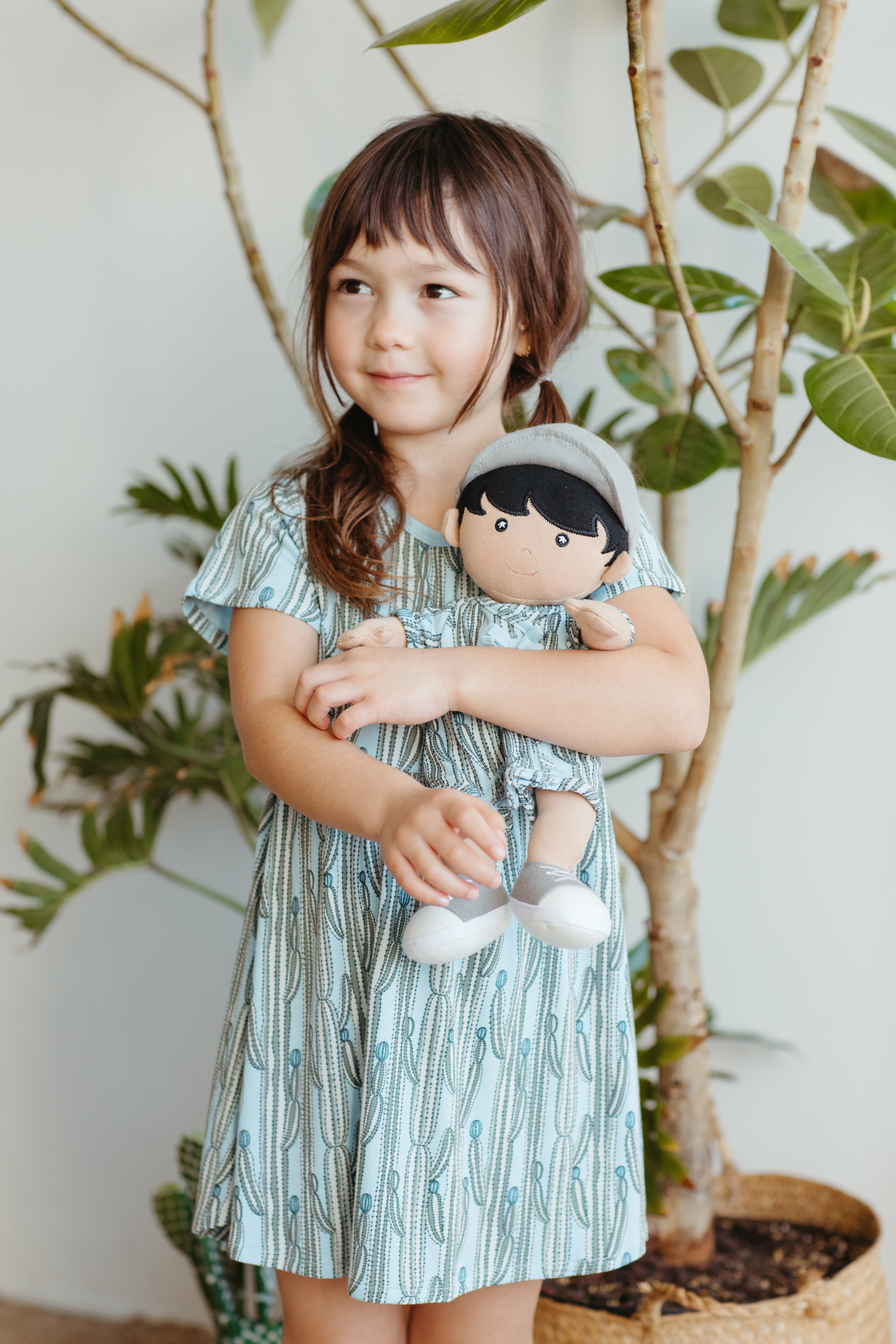 Bamboo Blend Short Sleeve Twirly Tee Dress - Blooming Saguaro