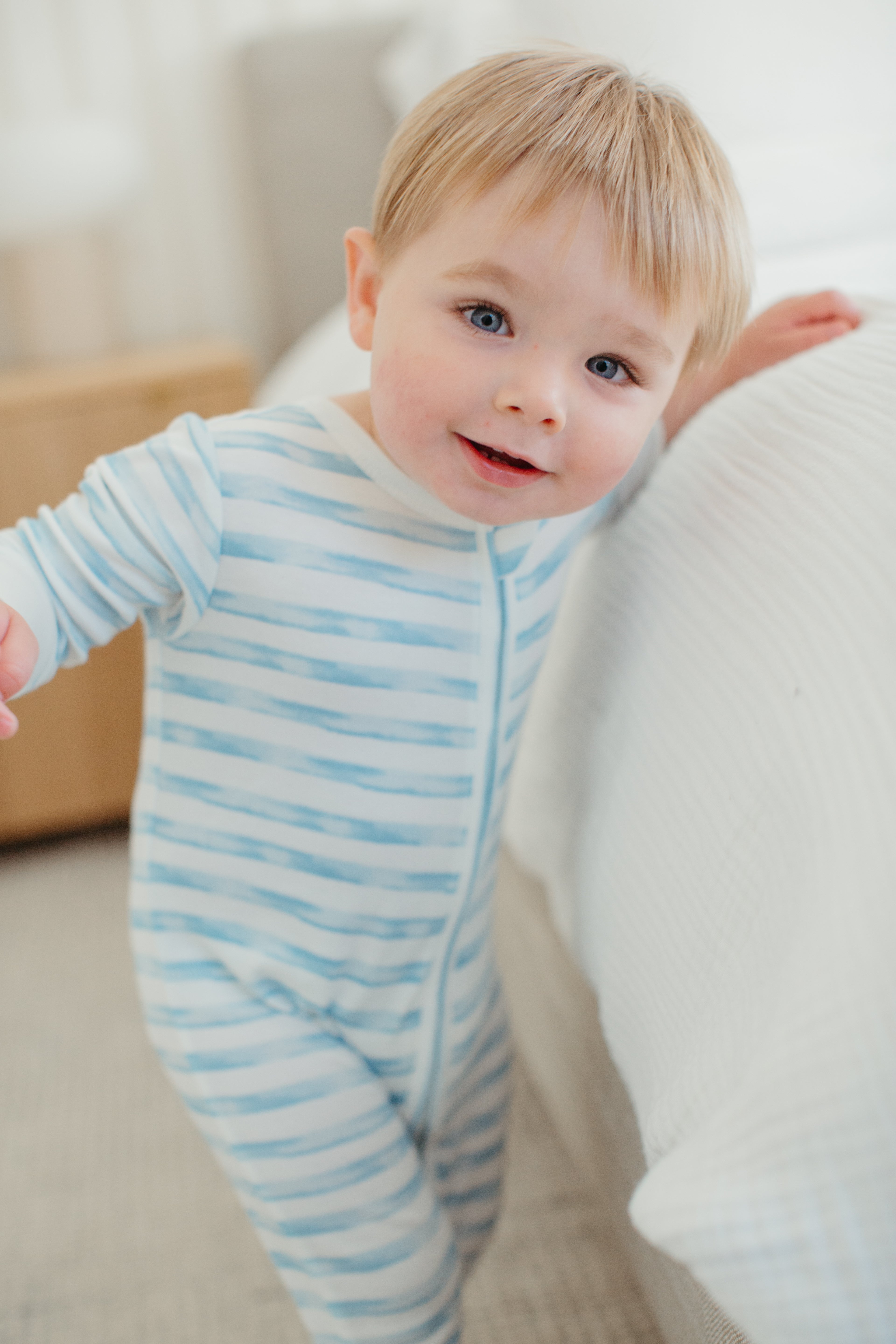 Bamboo Blend Convertible Coverall - Breezy Bay Stripe