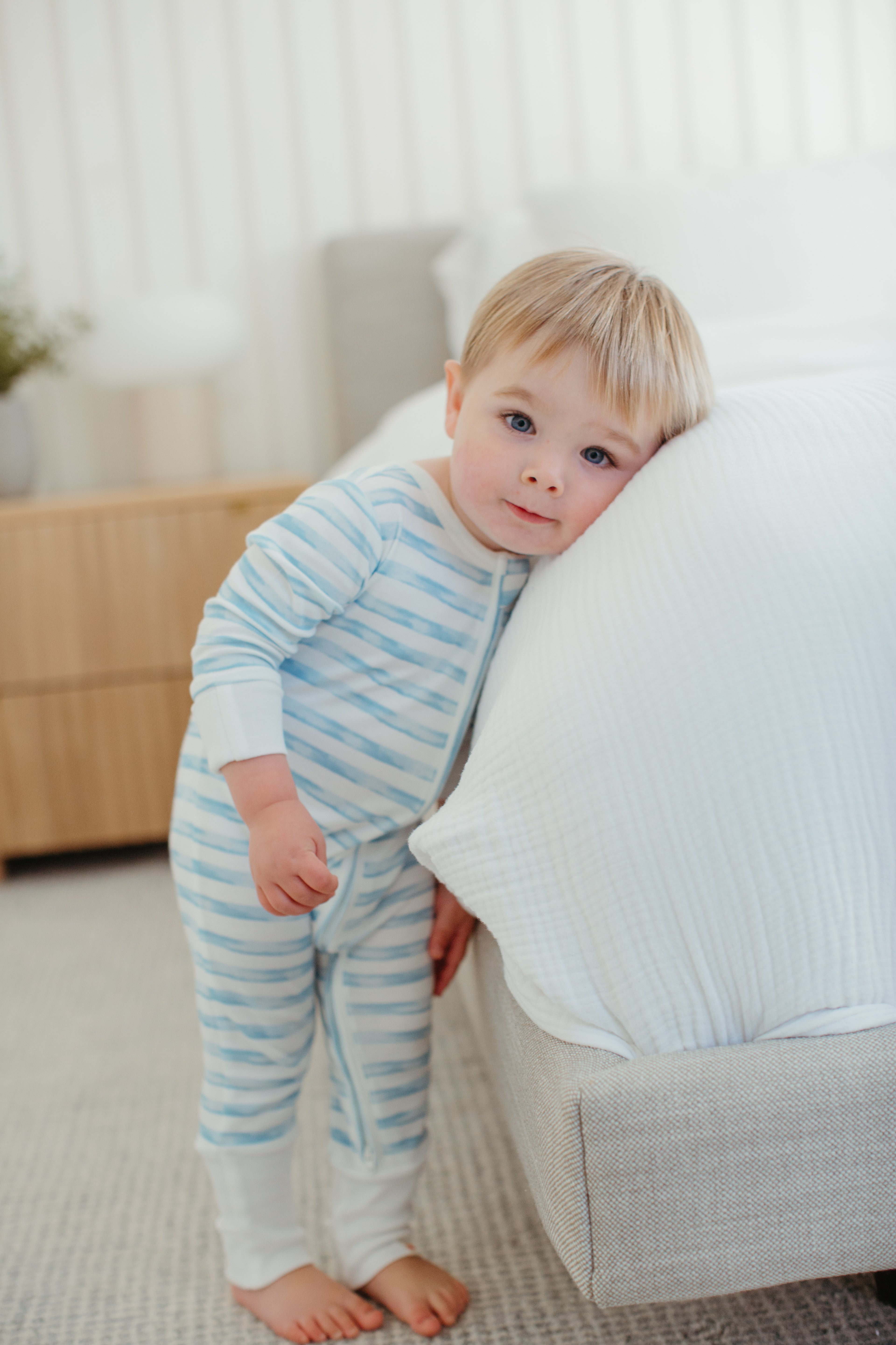 Bamboo Blend Convertible Coverall - Breezy Bay Stripe