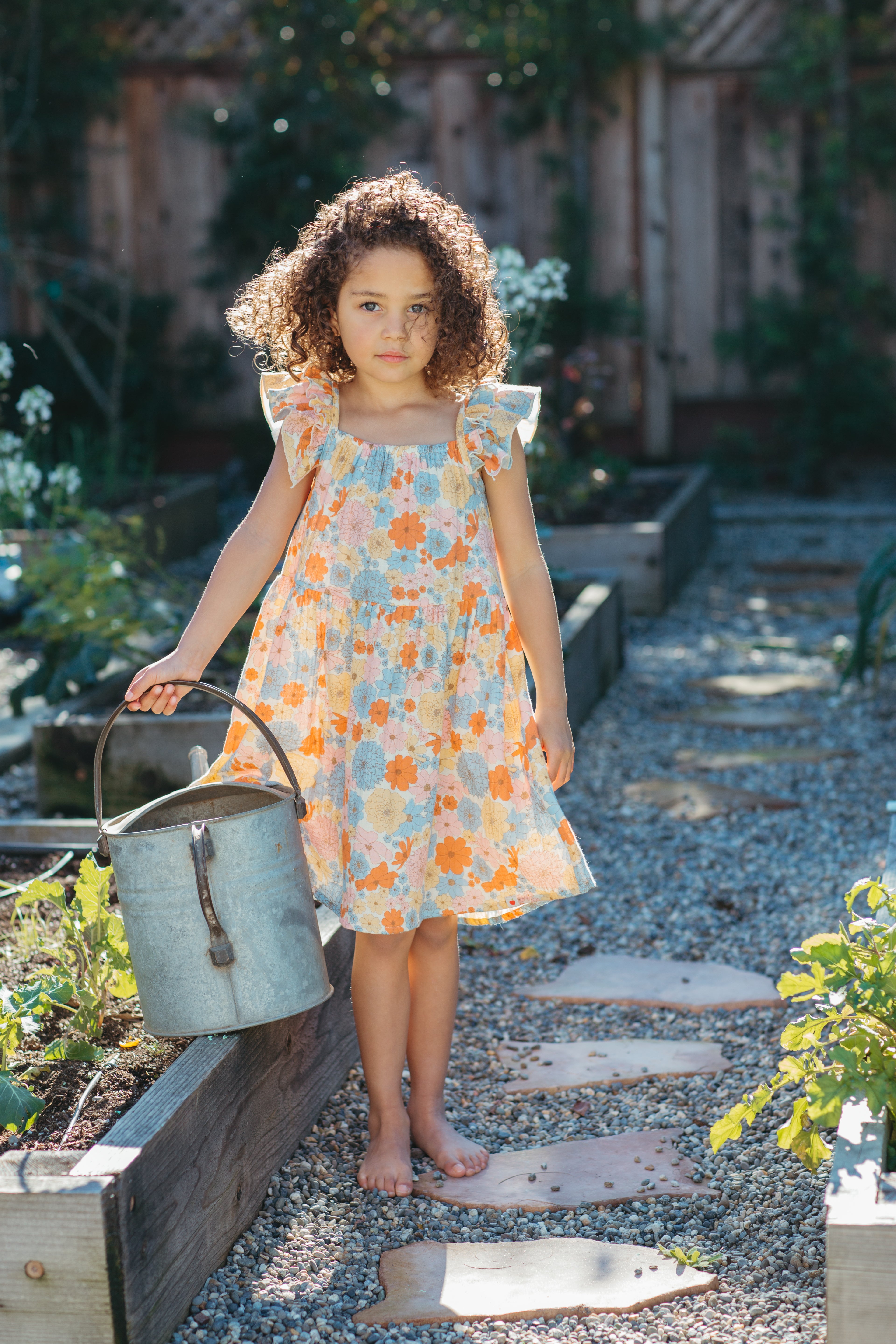 Muslin Flutter Strap Dress - Wildflower Picnic