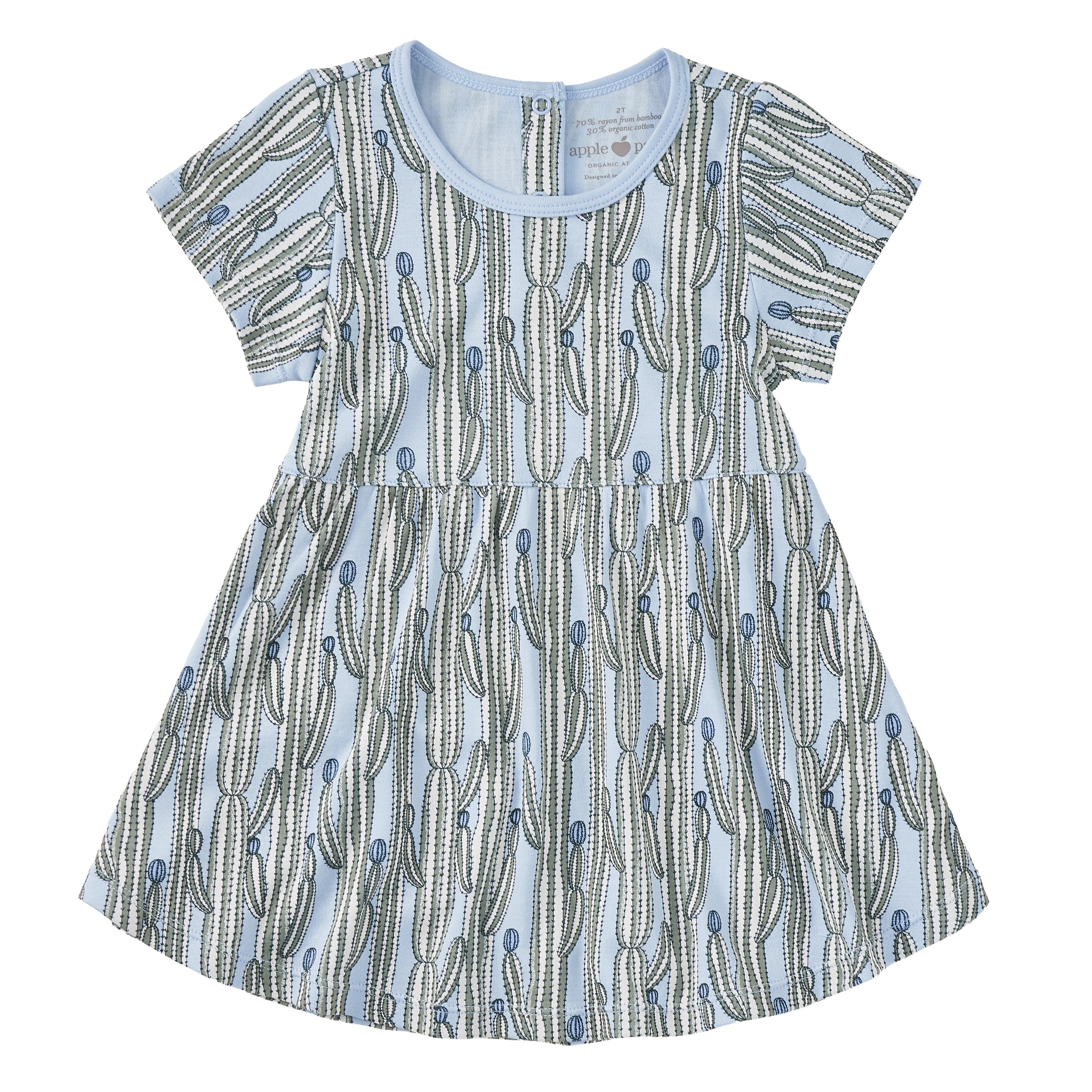 Bamboo Blend Short Sleeve Twirly Tee Dress - Blooming Saguaro