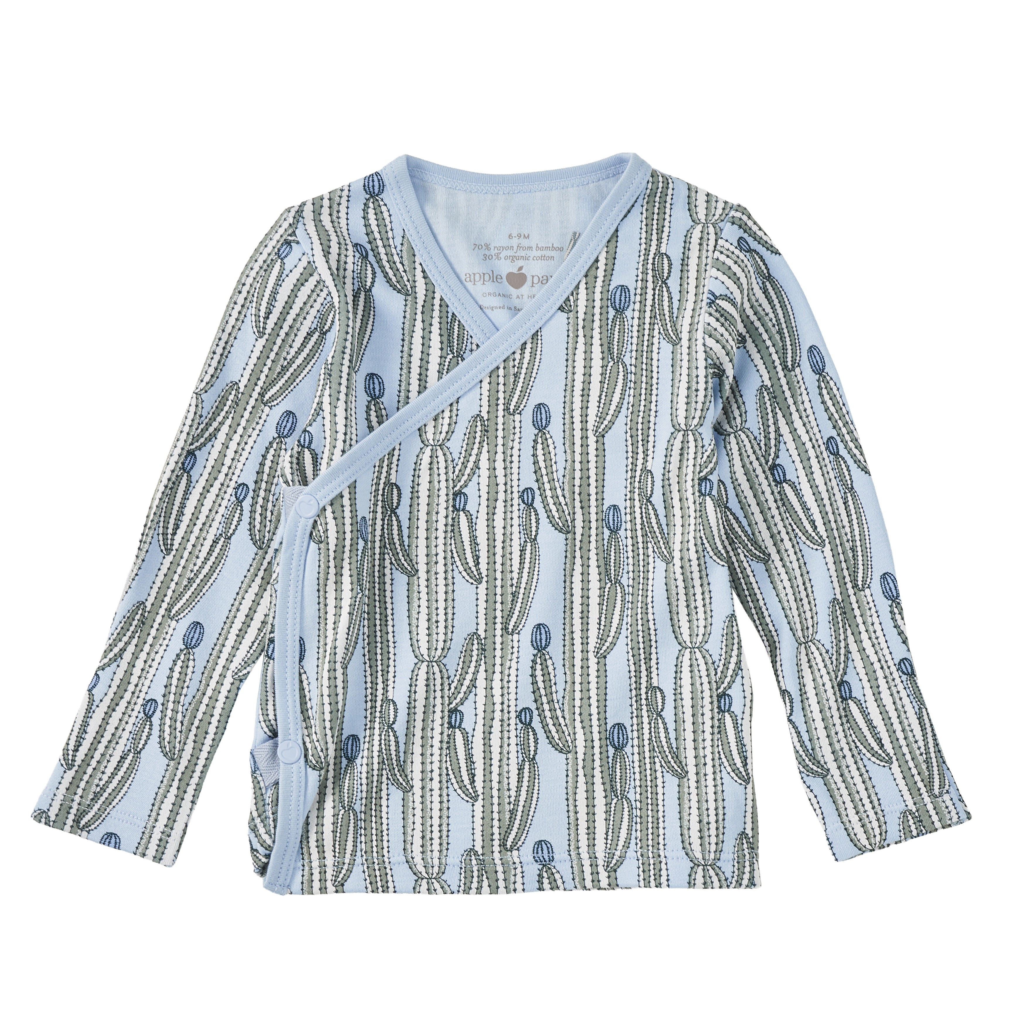 Bamboo Blend Wrap-Front Long Sleeve Layette Jacket - Blooming Saguaro