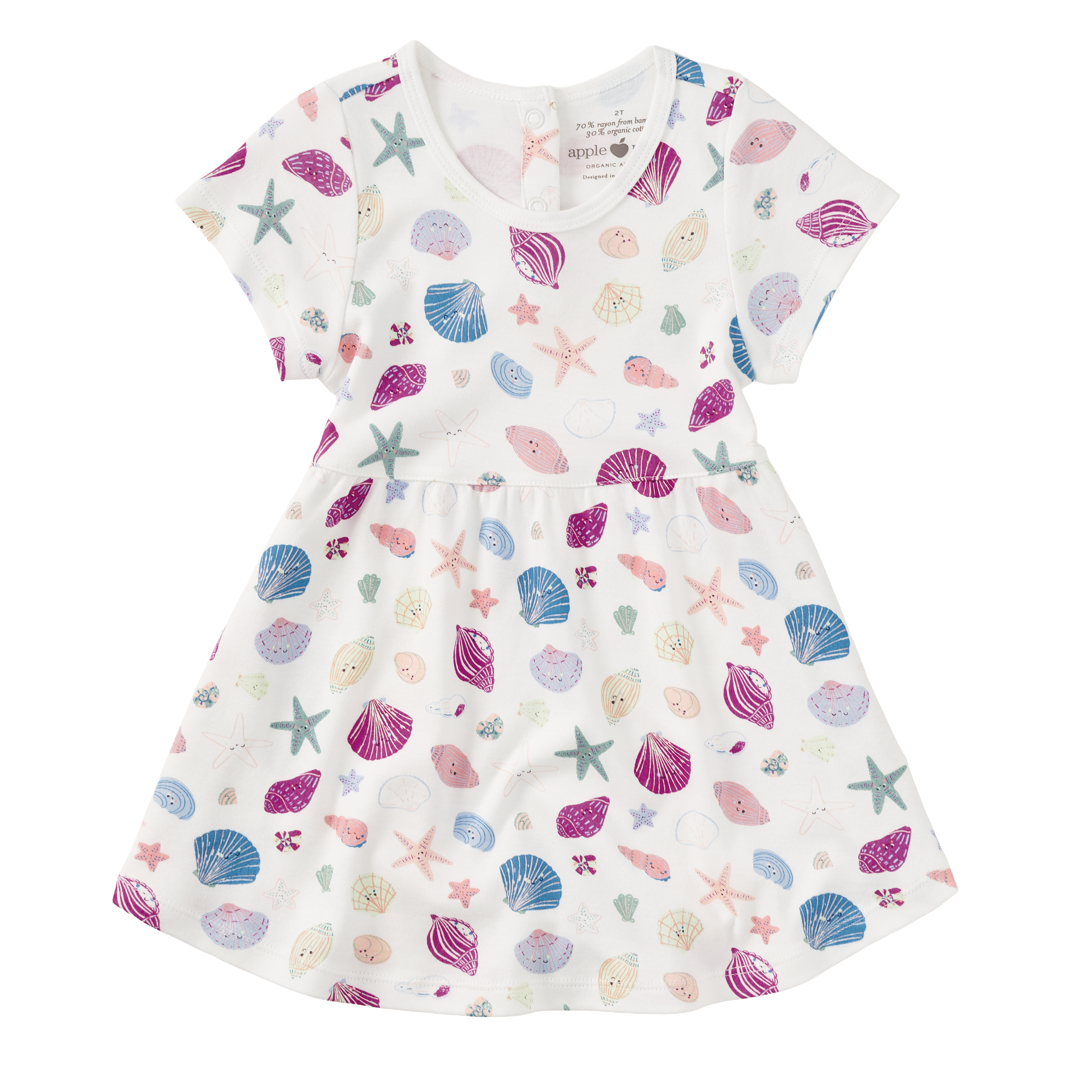 Bamboo Blend Short Sleeve Twirly Tee Dress - Seaside Treasures