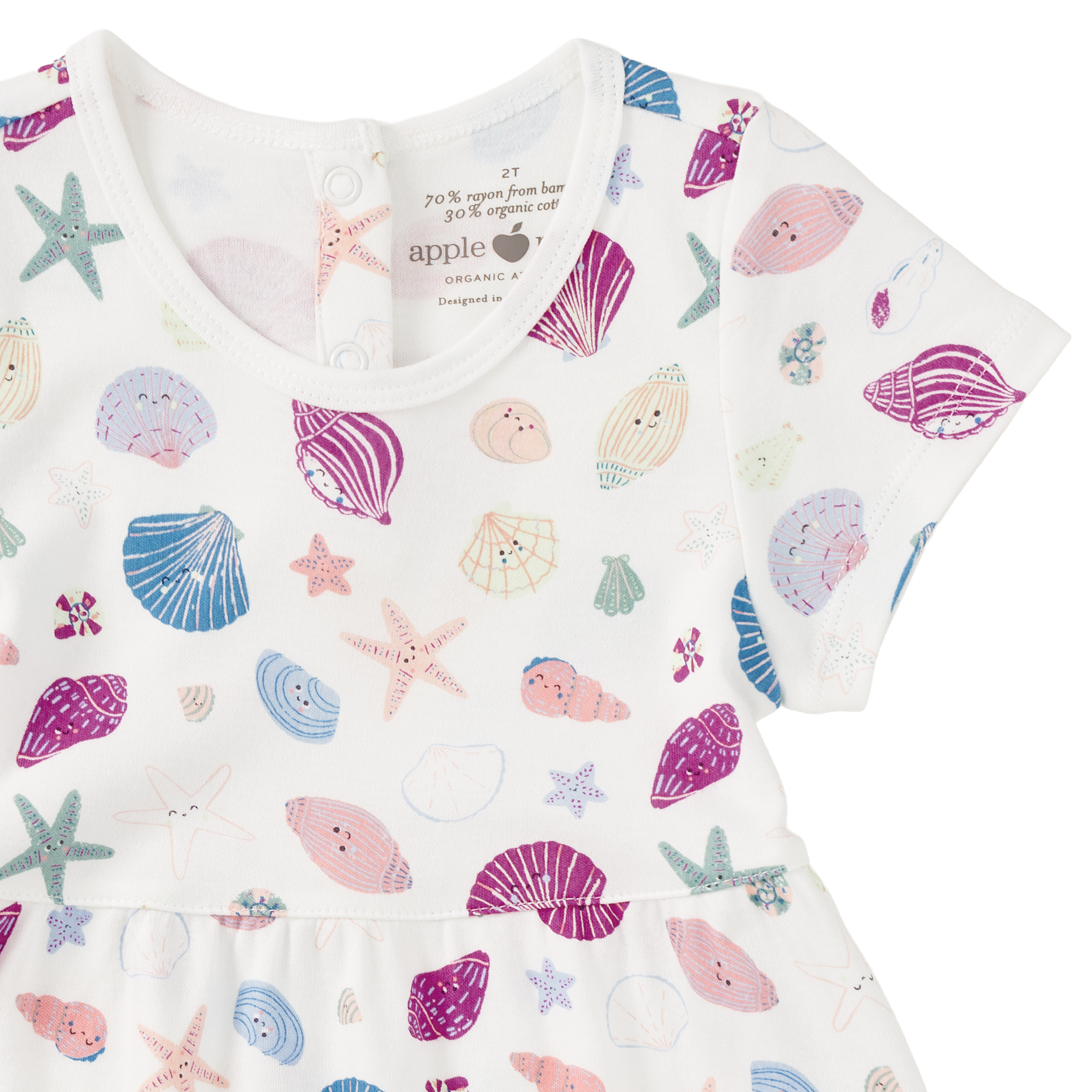 Bamboo Blend Short Sleeve Twirly Tee Dress - Seaside Treasures