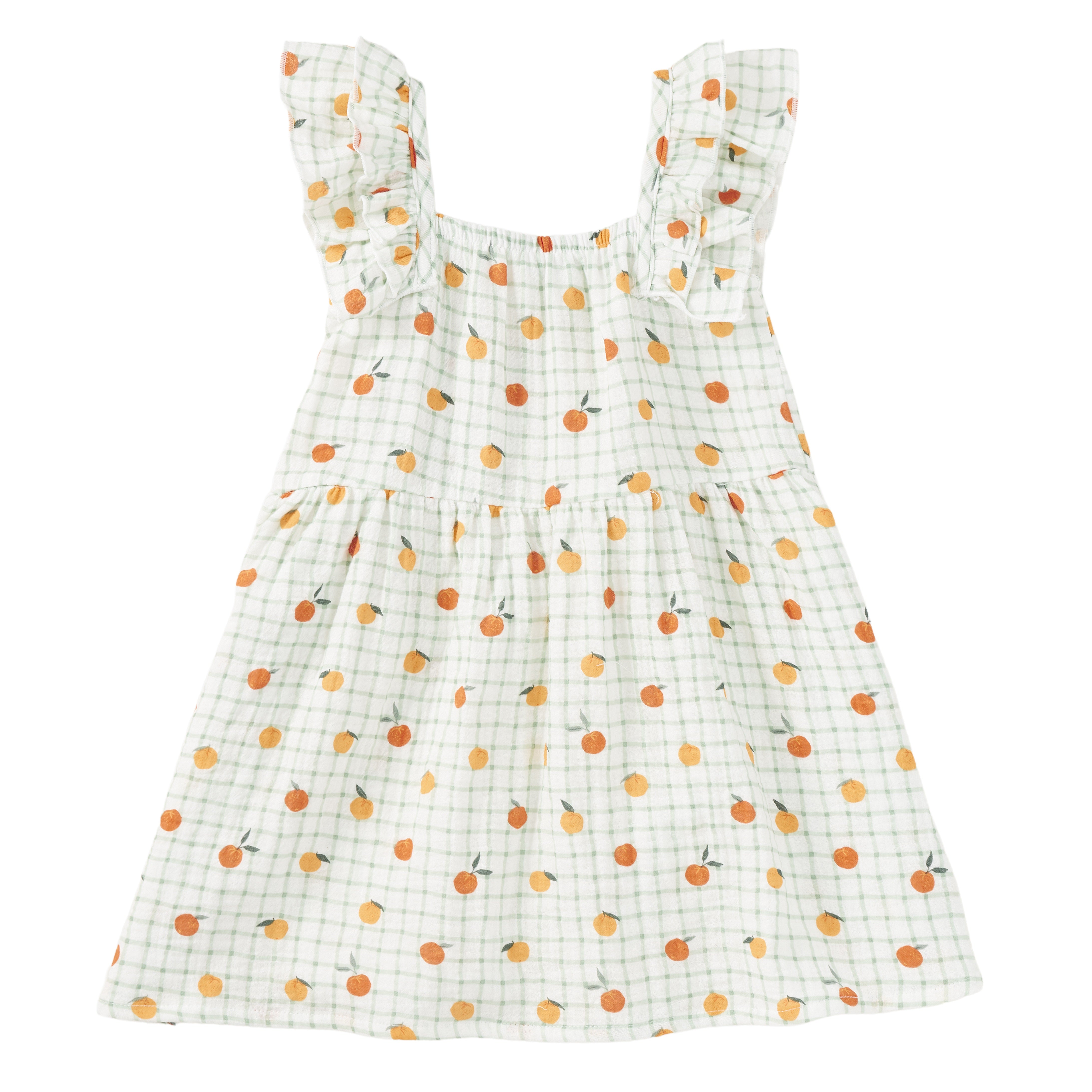 Muslin Flutter Strap Dress - Gingham Grove