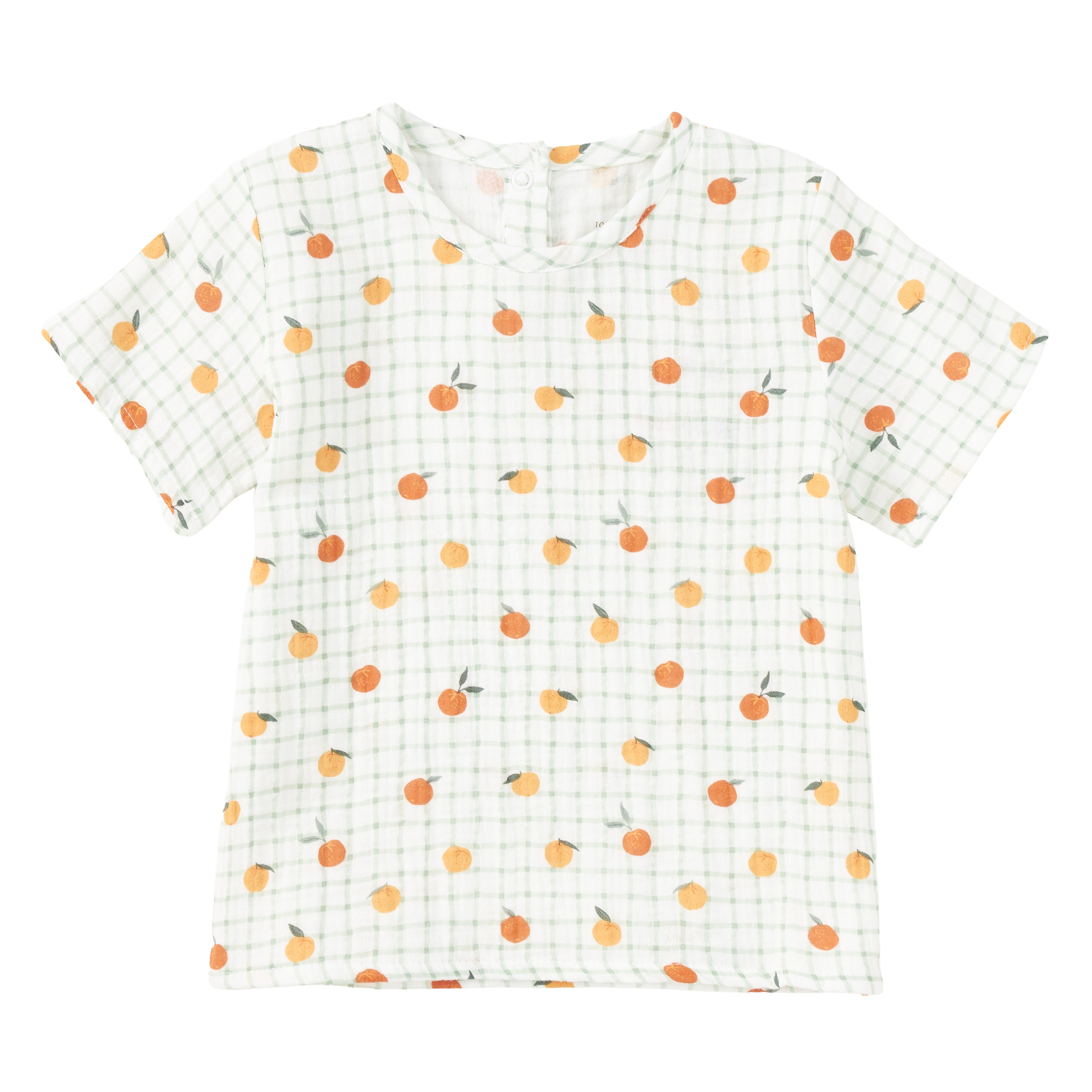 Muslin Short Sleeve Boxy Fit Top - Gingham Grove