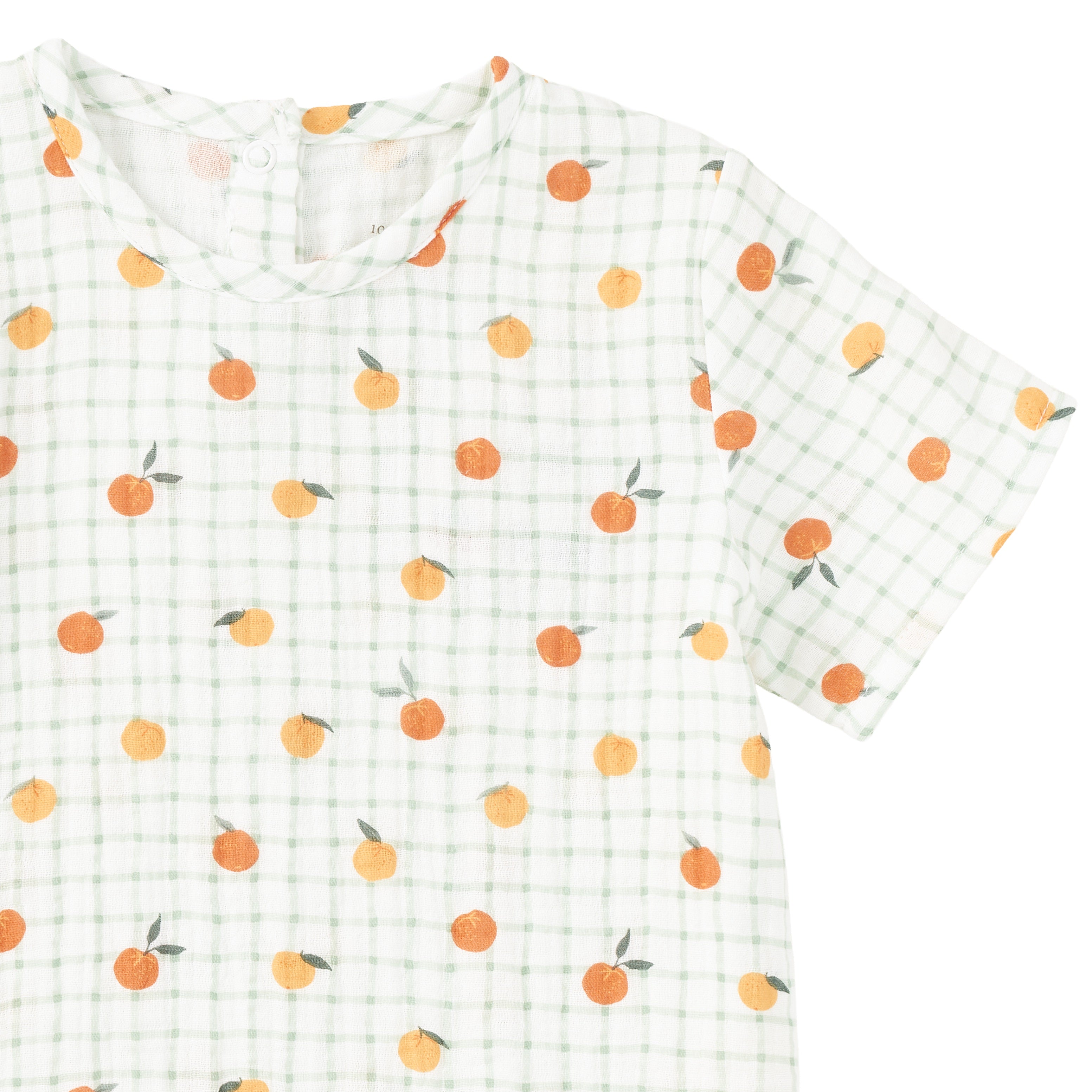 Muslin Short Sleeve Boxy Fit Top - Gingham Grove