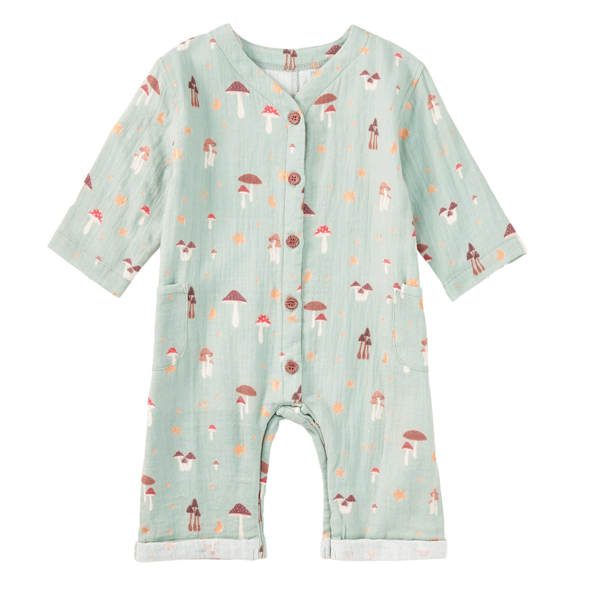 Muslin Patch Pocket Romper - Dreamcap Forest