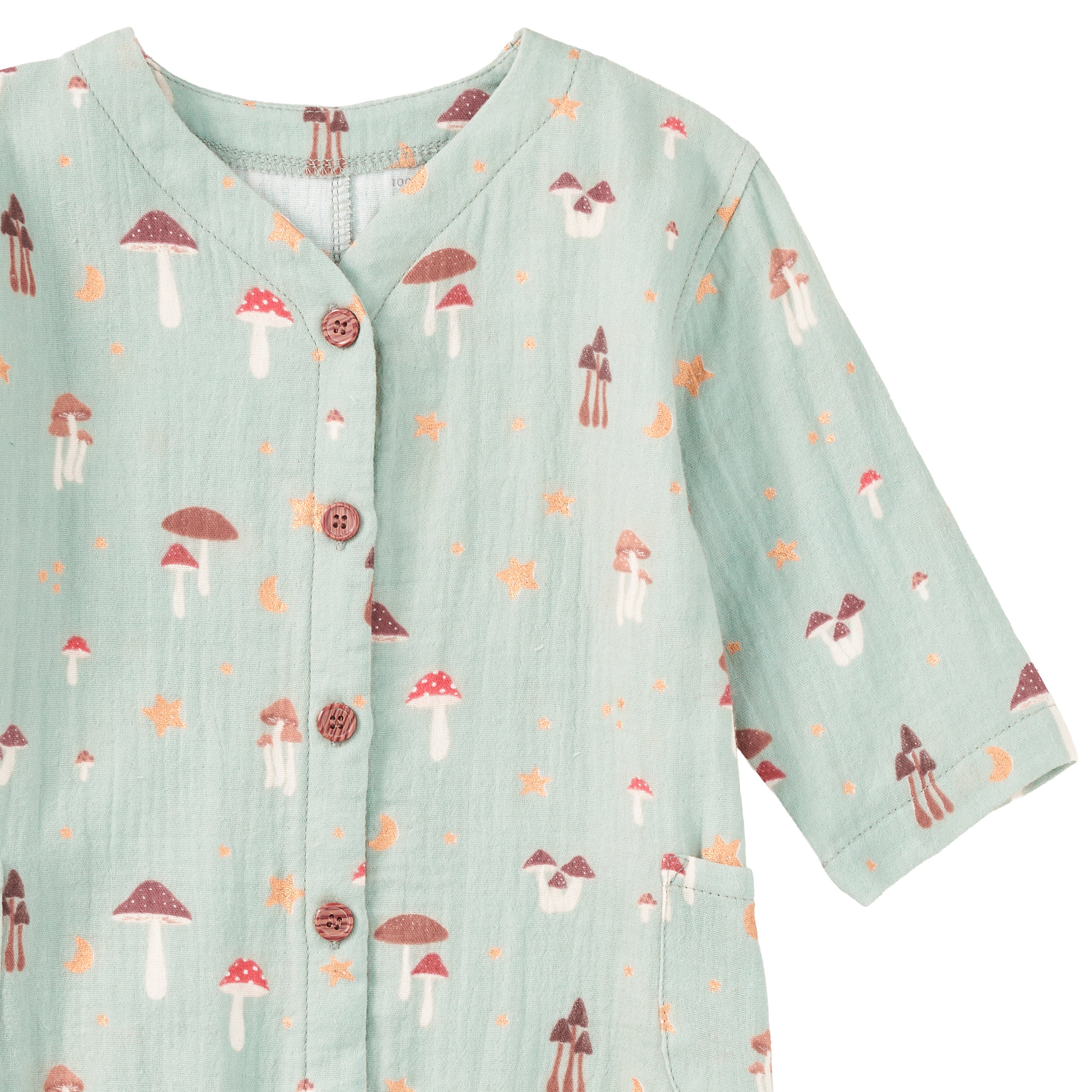 Muslin Patch Pocket Romper - Dreamcap Forest