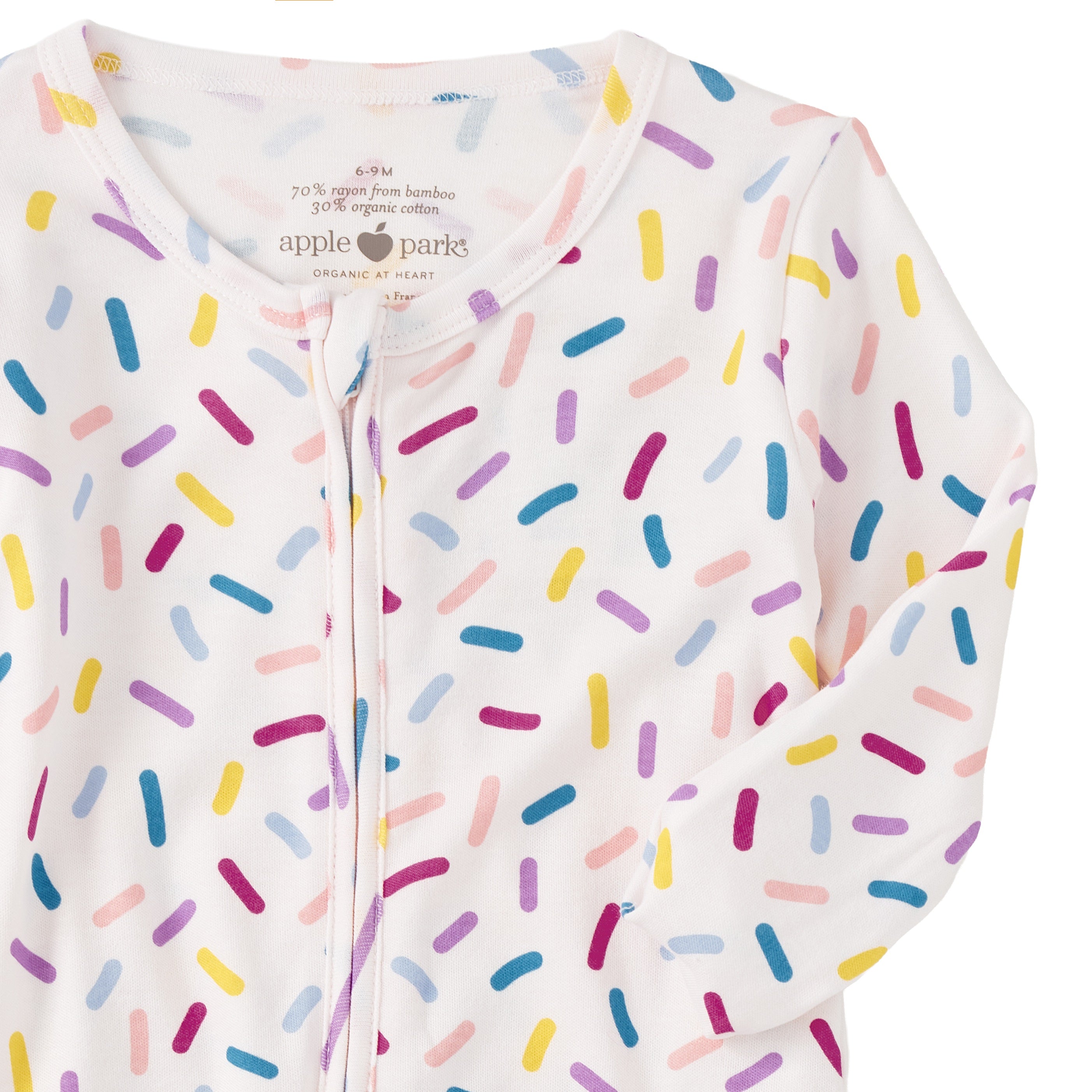Bamboo Blend Zip Footie - Sugar Rush