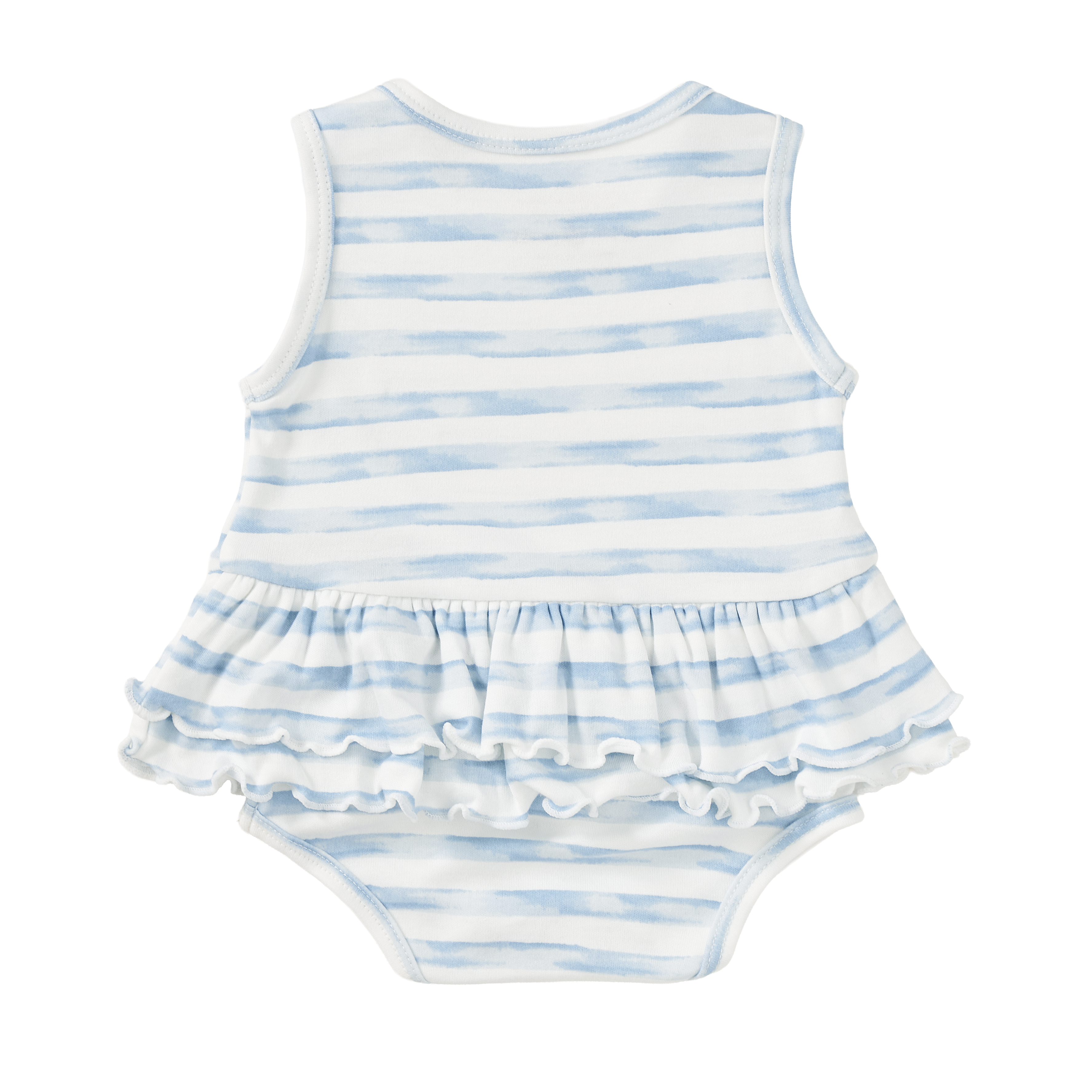 Bamboo Blend Skirted Romper - Breezy Bay Stripe