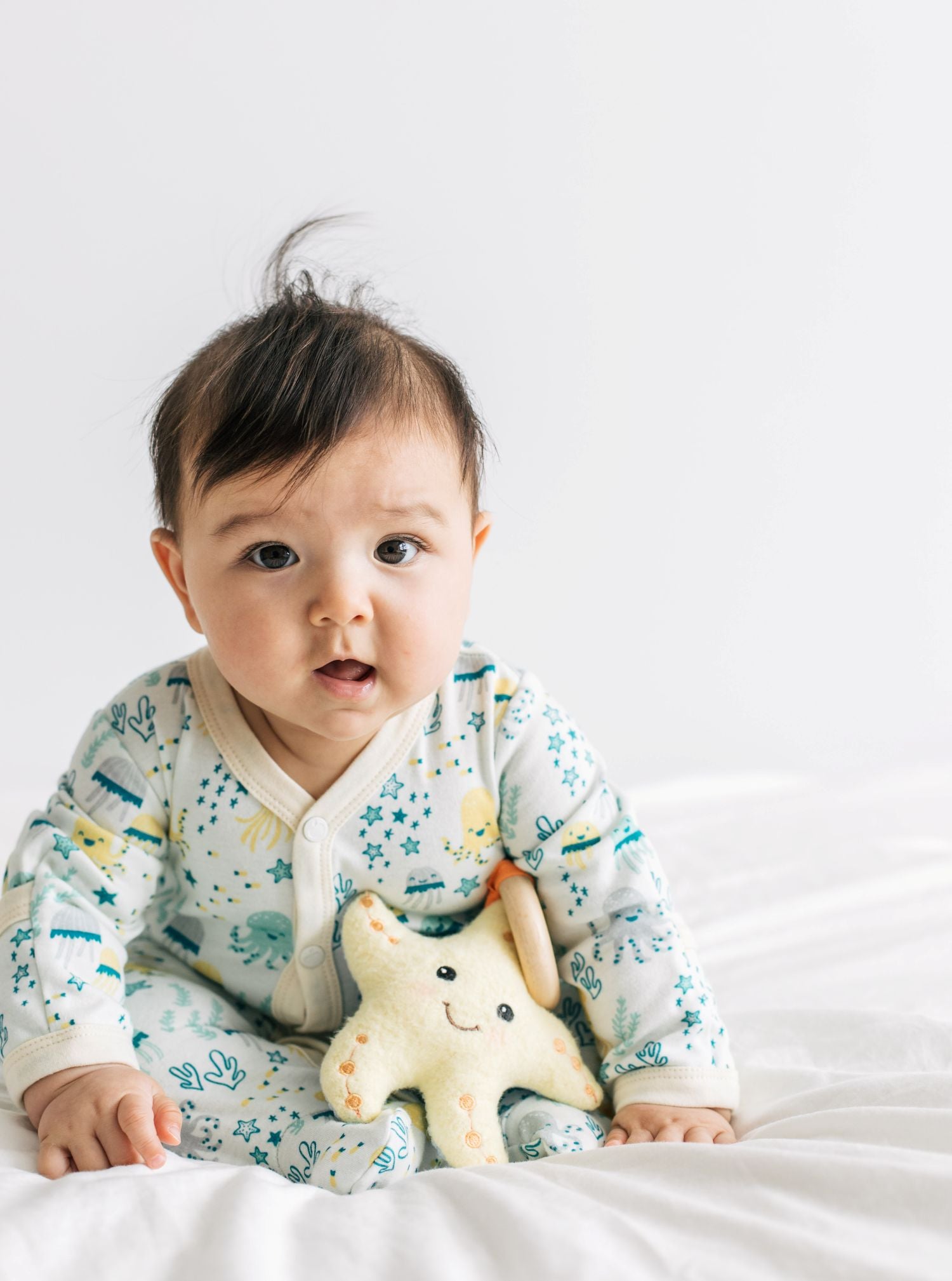 Organic Cotton Starfish Teething Rattle