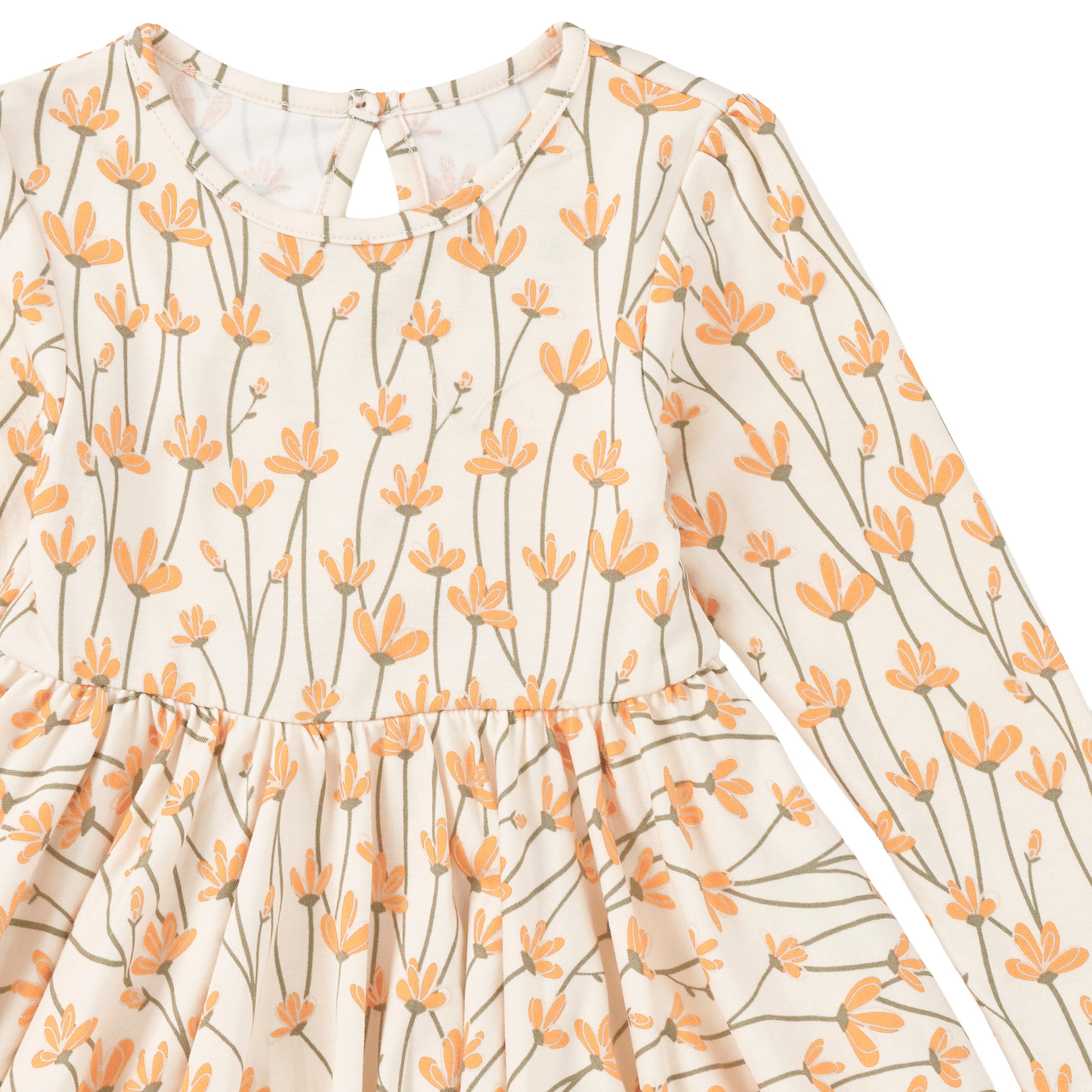 Bamboo Blend Long Sleeve Twirly Tee Dress - Daisy Chain
